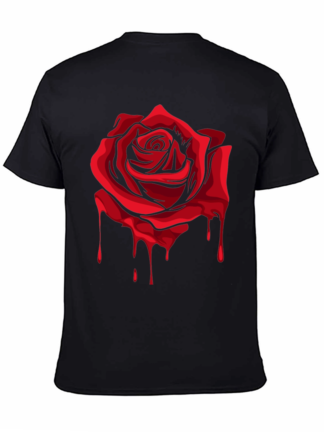 Bleeding Rose Graphic T-Shirt - Black