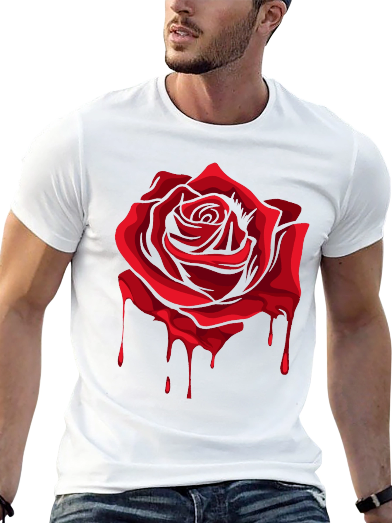 Bleeding Rose Graphic T-Shirt - Black
