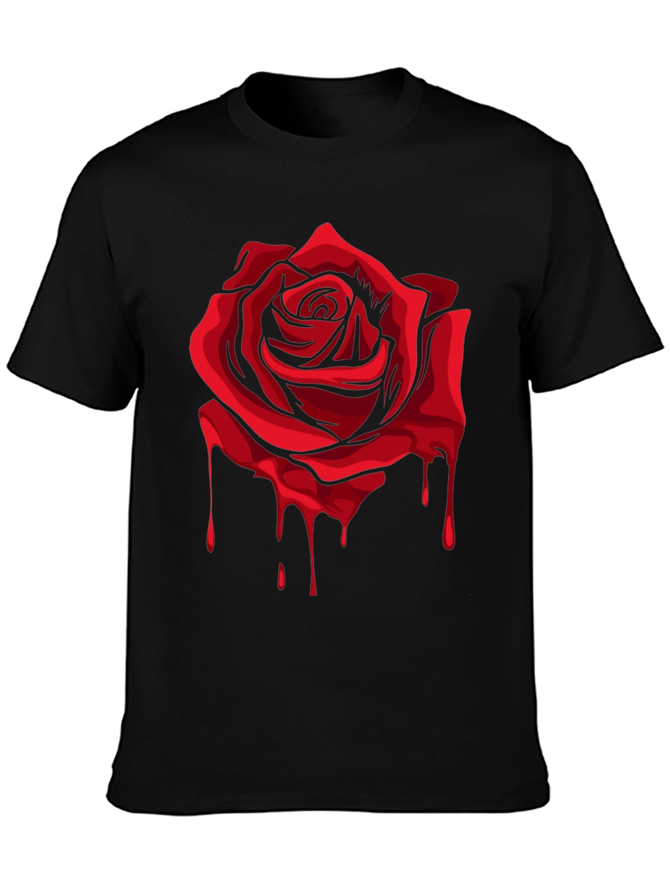 Bleeding Rose Graphic T-Shirt - Black