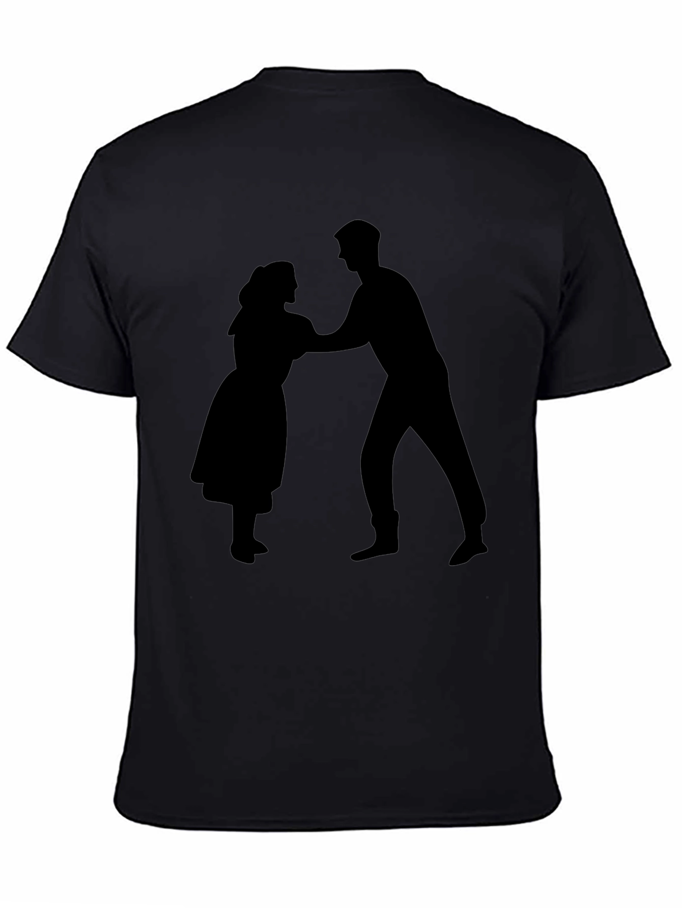 Dancing Couple Silhouette T-Shirt - Black