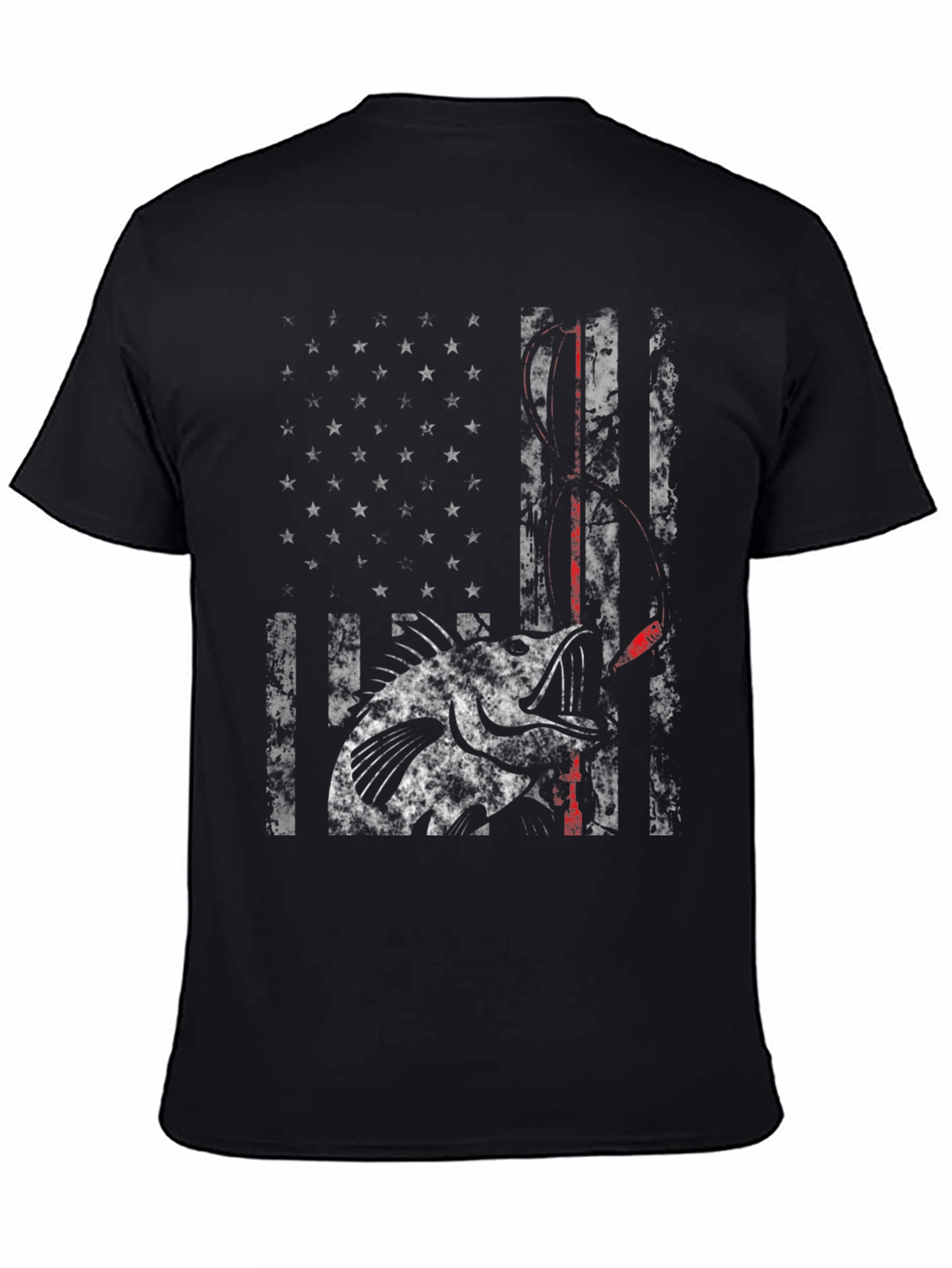American Flag Bass Fishing T-Shirt
