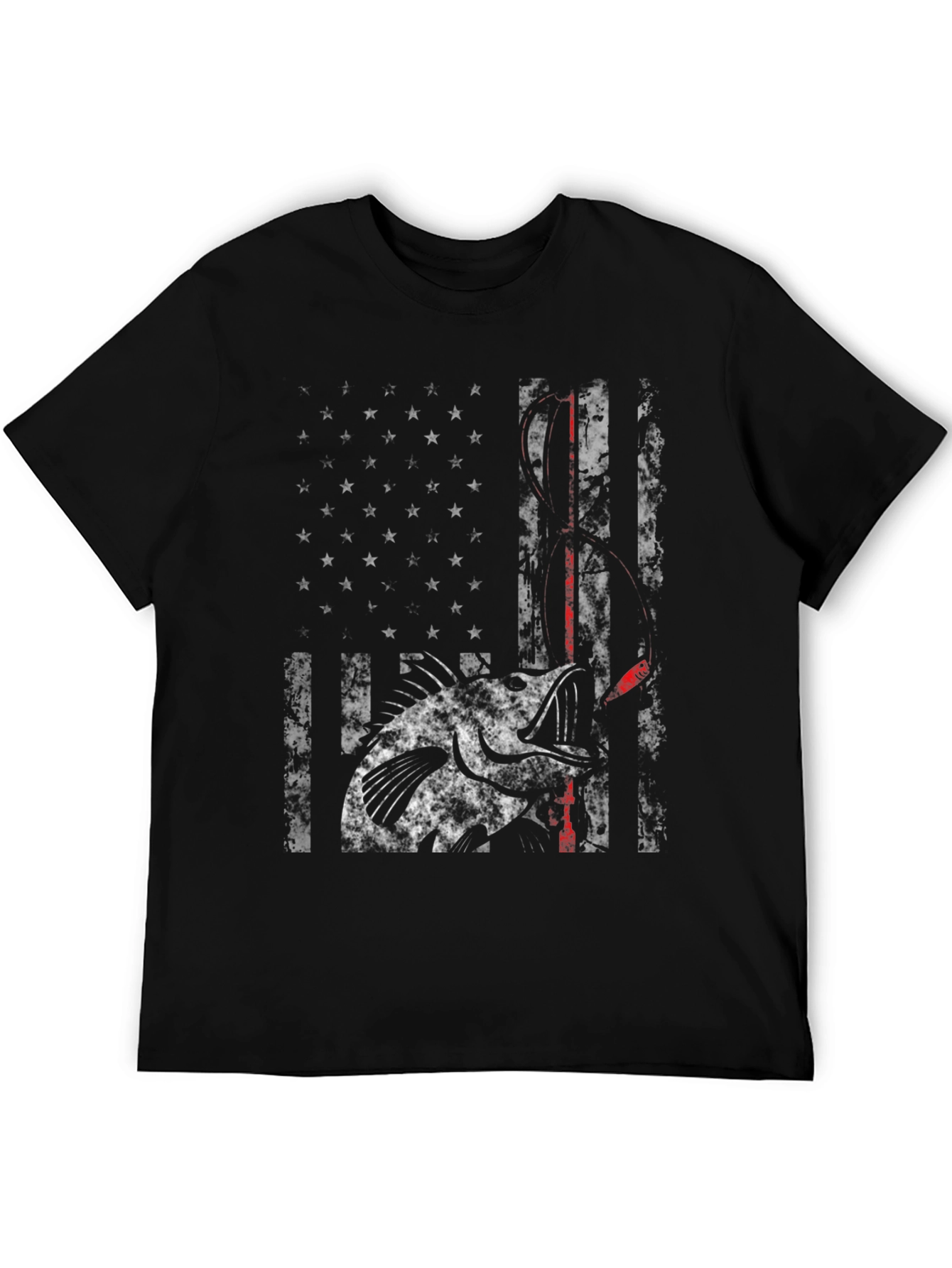 American Flag Bass Fishing T-Shirt