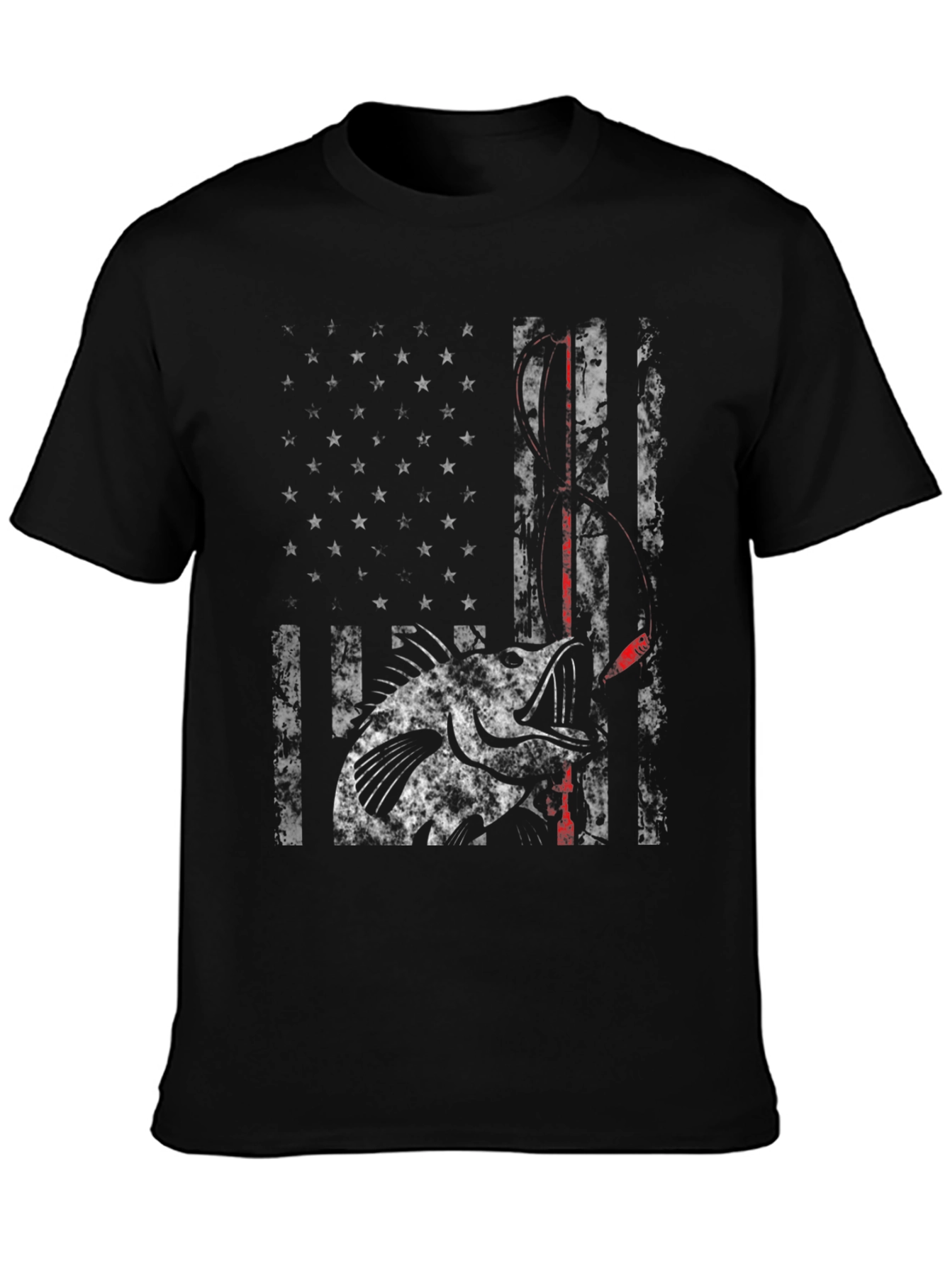 American Flag Bass Fishing T-Shirt