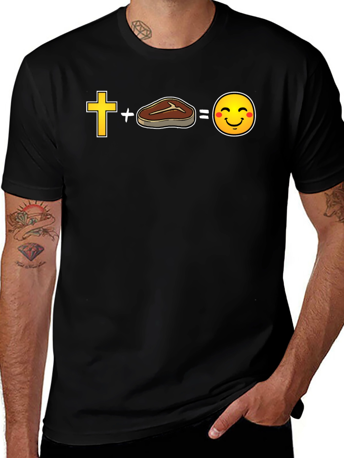 Funny Christian Steak Emoji T-Shirt