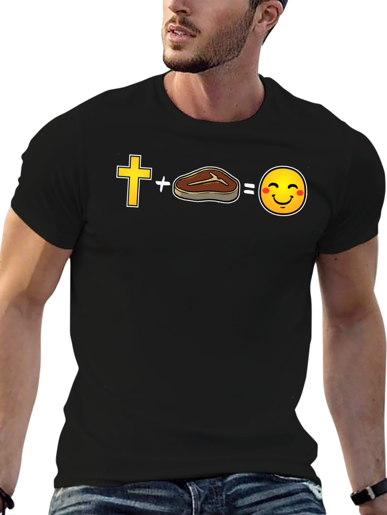 Funny Christian Steak Emoji T-Shirt