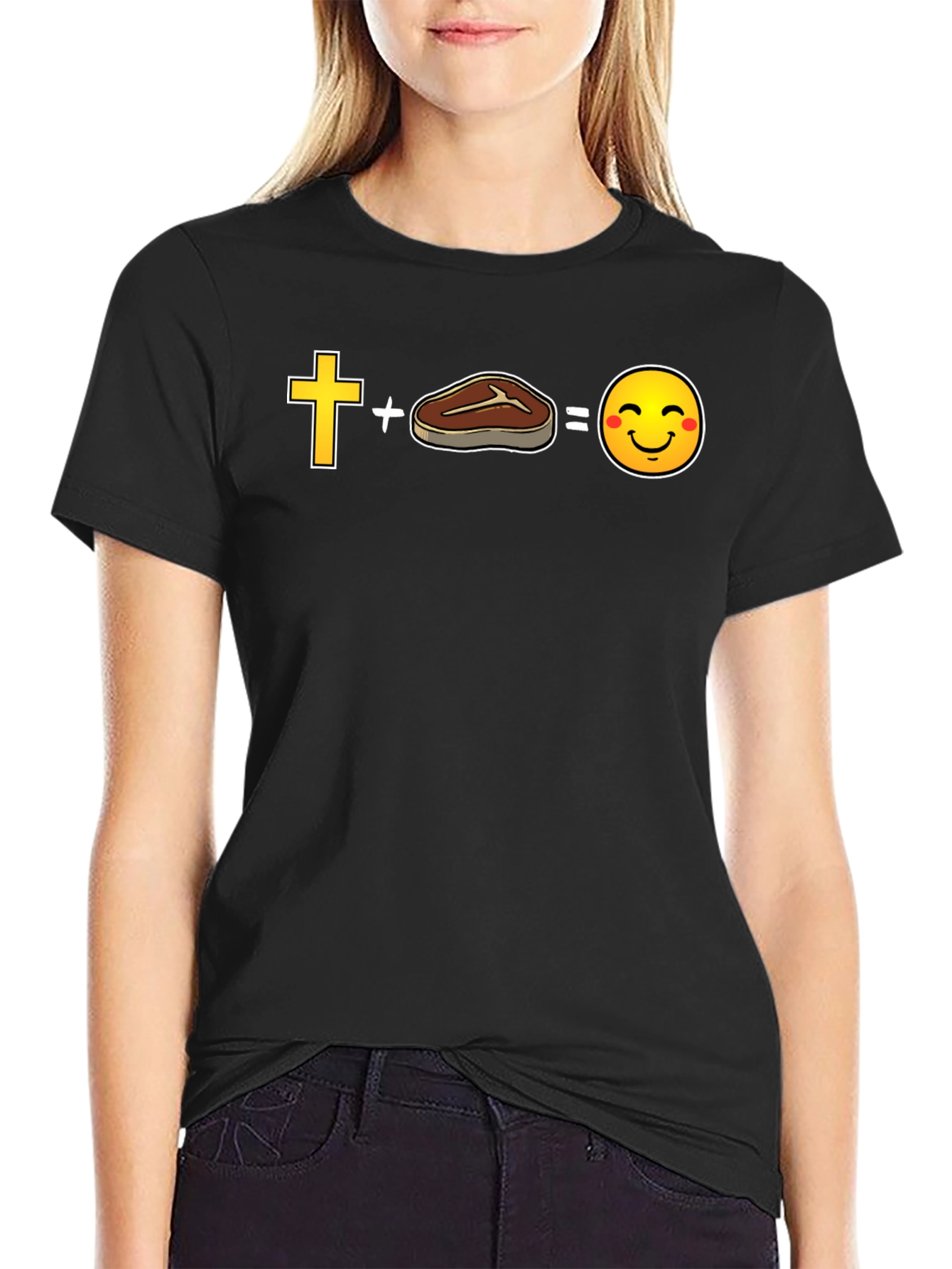 Funny Christian Steak Emoji T-Shirt