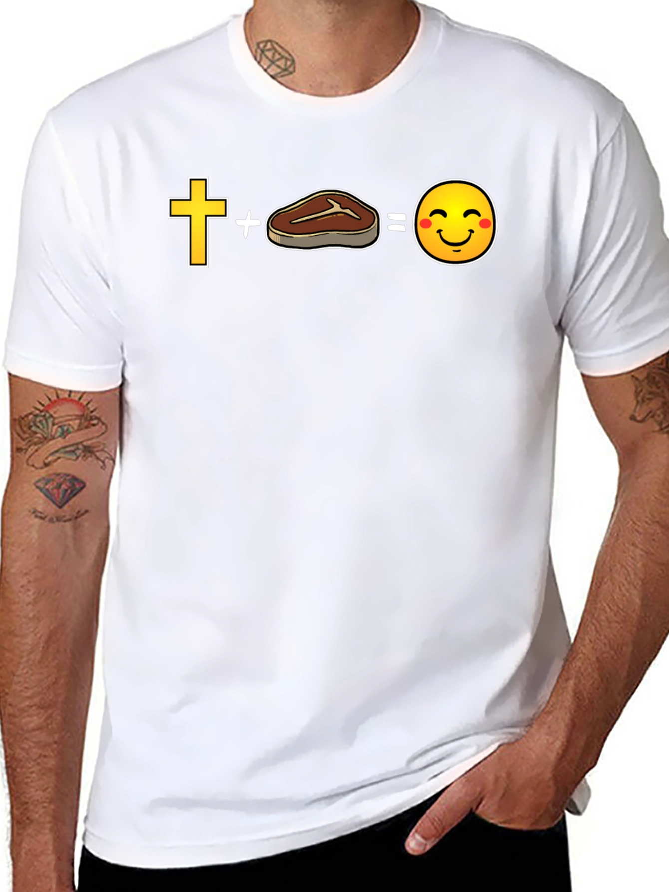Funny Christian Steak Emoji T-Shirt