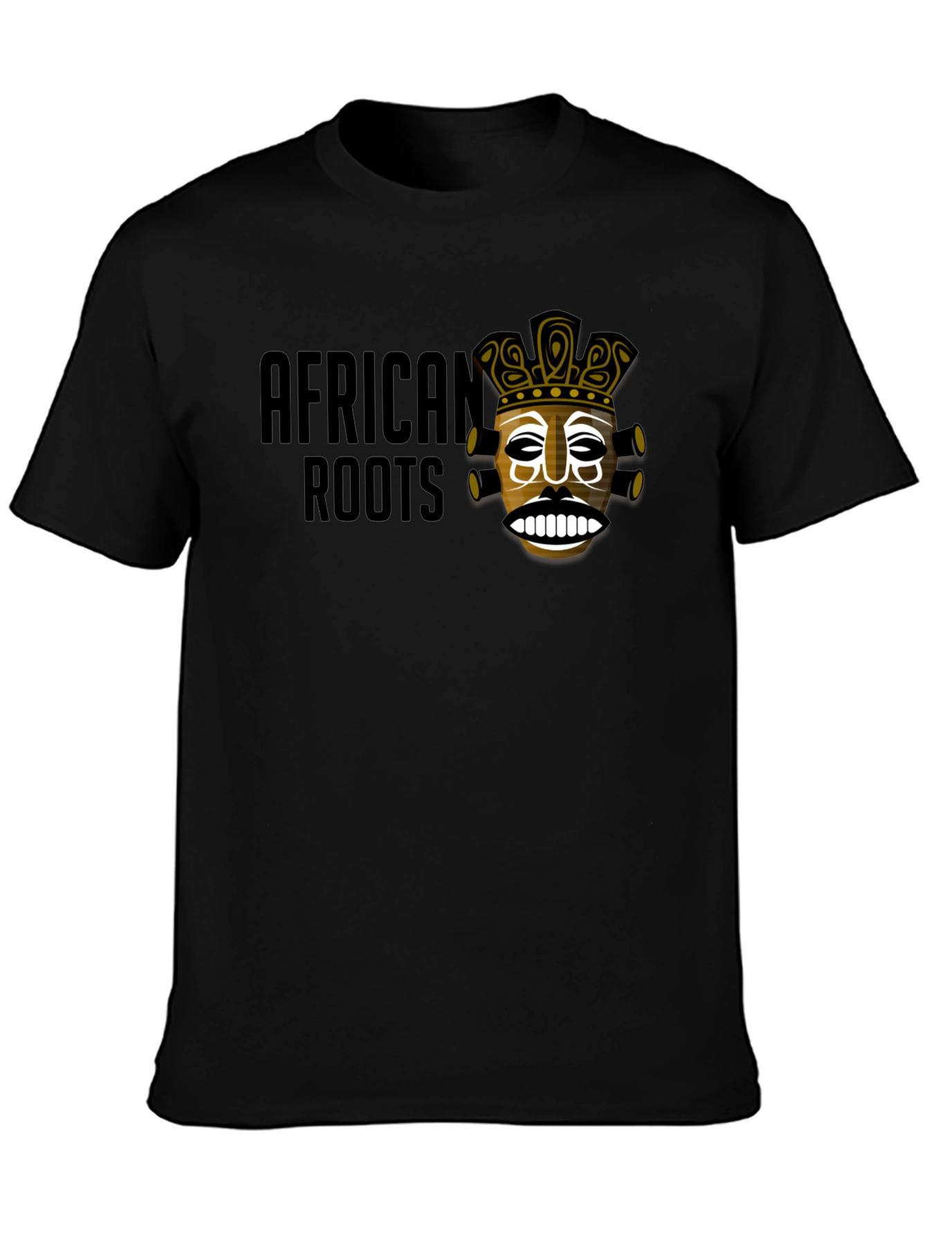 African Roots Graphic Print T-Shirt - Black