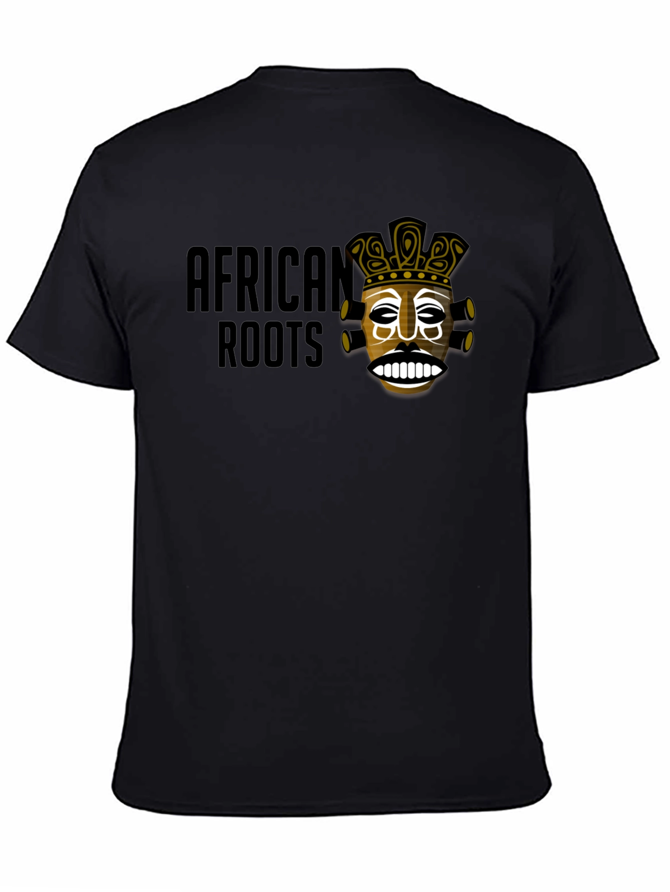 African Roots Graphic Print T-Shirt - Black
