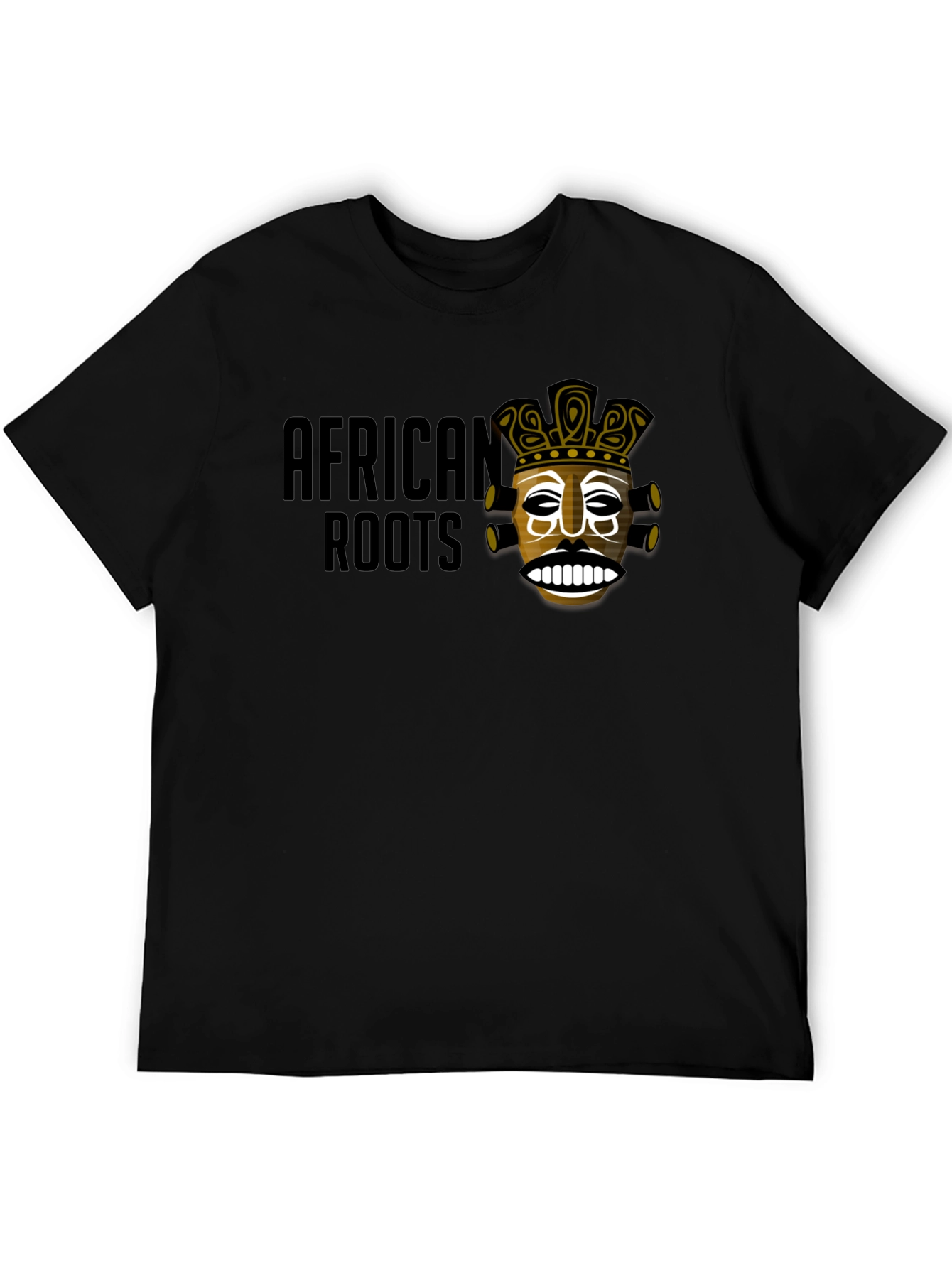 African Roots Graphic Print T-Shirt - Black
