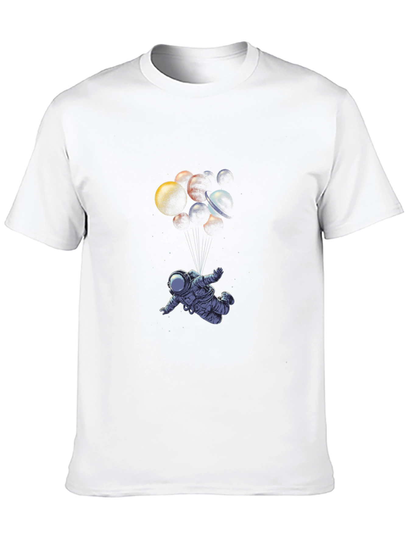 Astronaut Planets T-Shirt - Black Graphic Tee
