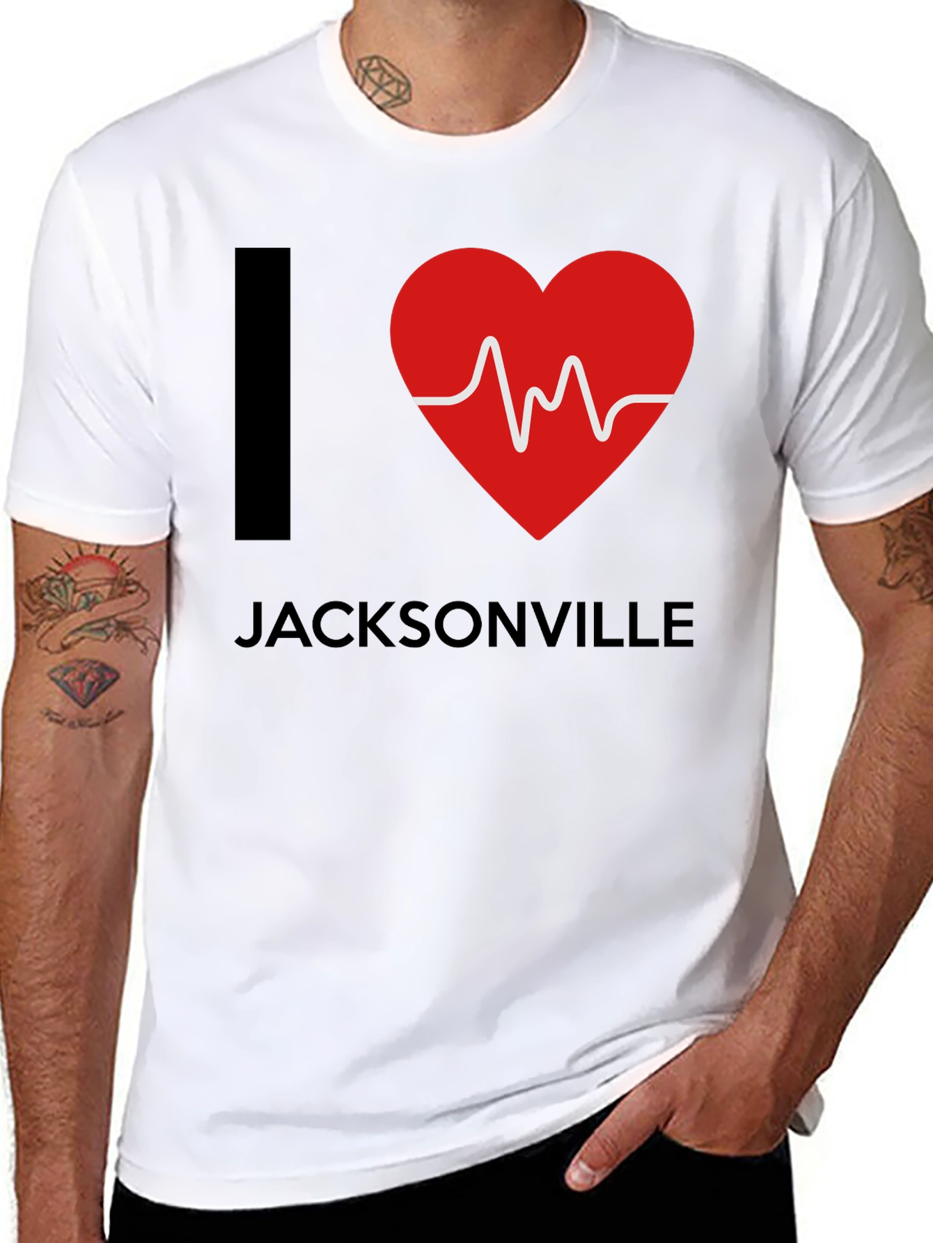 I Love Jacksonville Graphic Tee - Black Cotton T-Shirt