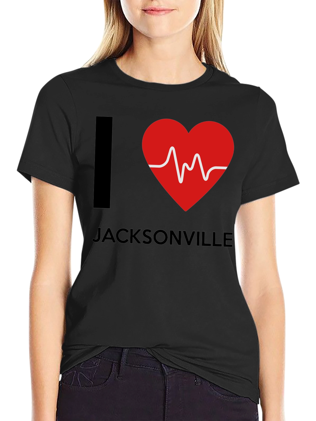 I Love Jacksonville Graphic Tee - Black Cotton T-Shirt