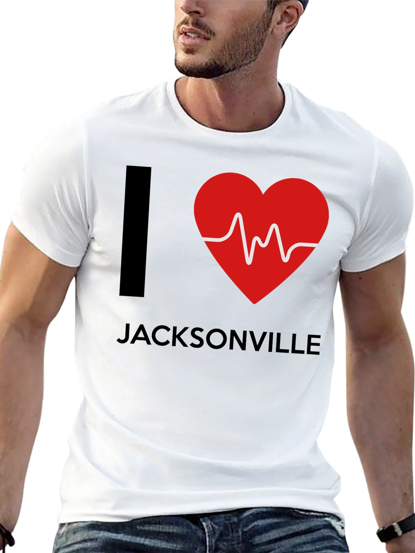 I Love Jacksonville Graphic Tee - Black Cotton T-Shirt