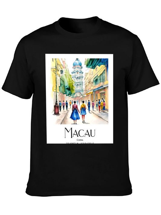 Macau China Watercolor Graphic Tee