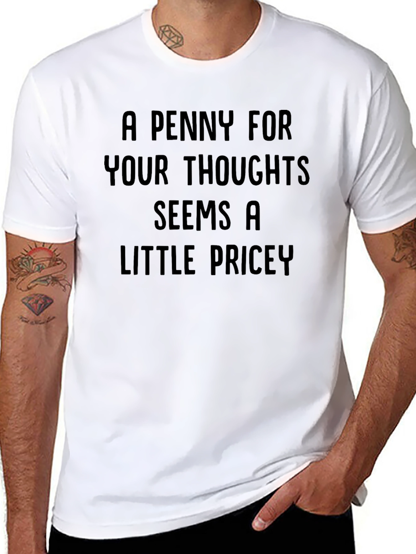 Funny A Penny For Your Thoughts Graphic Tee