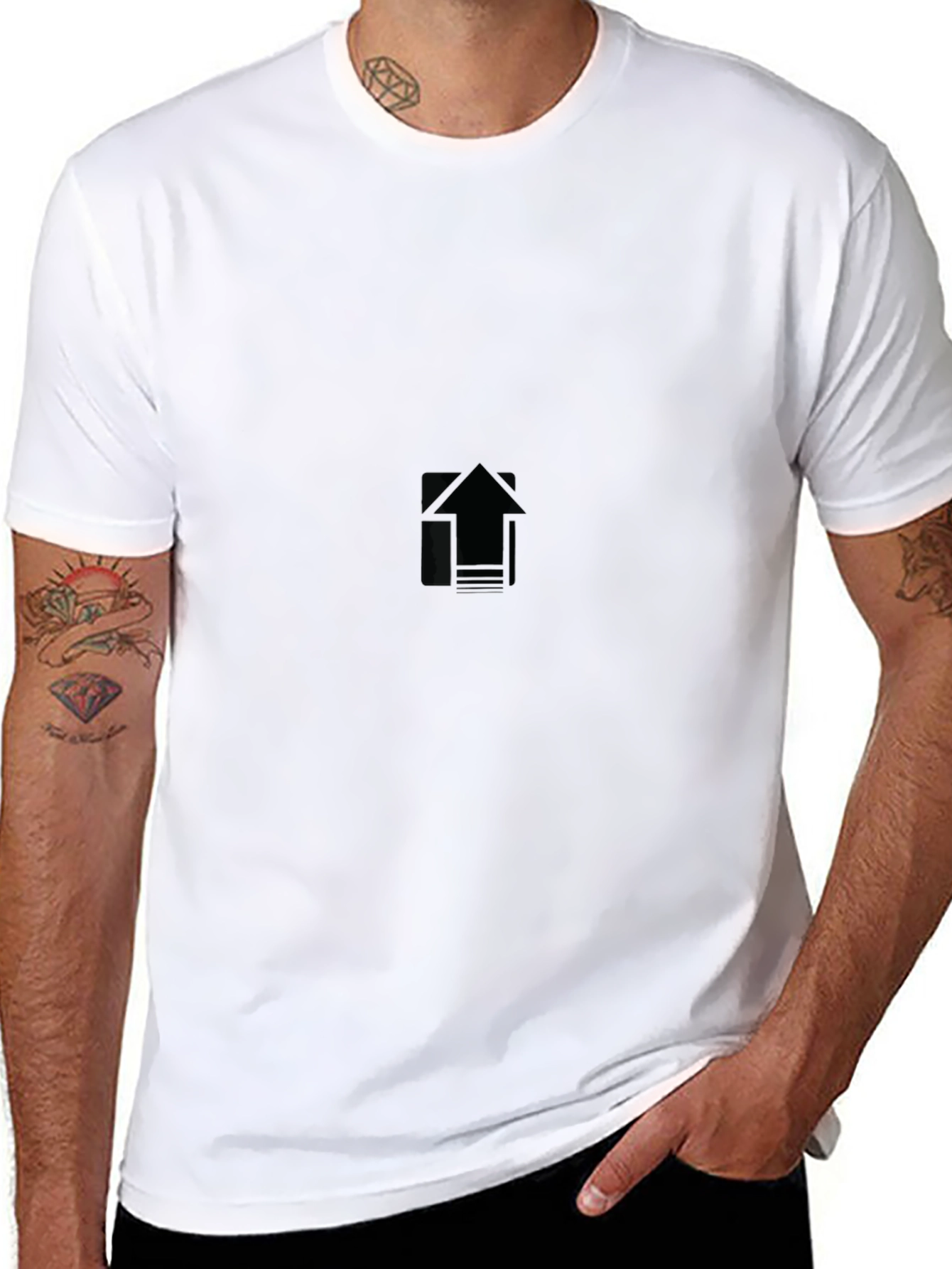 Mens Black Crew Neck Short Sleeve T-Shirt
