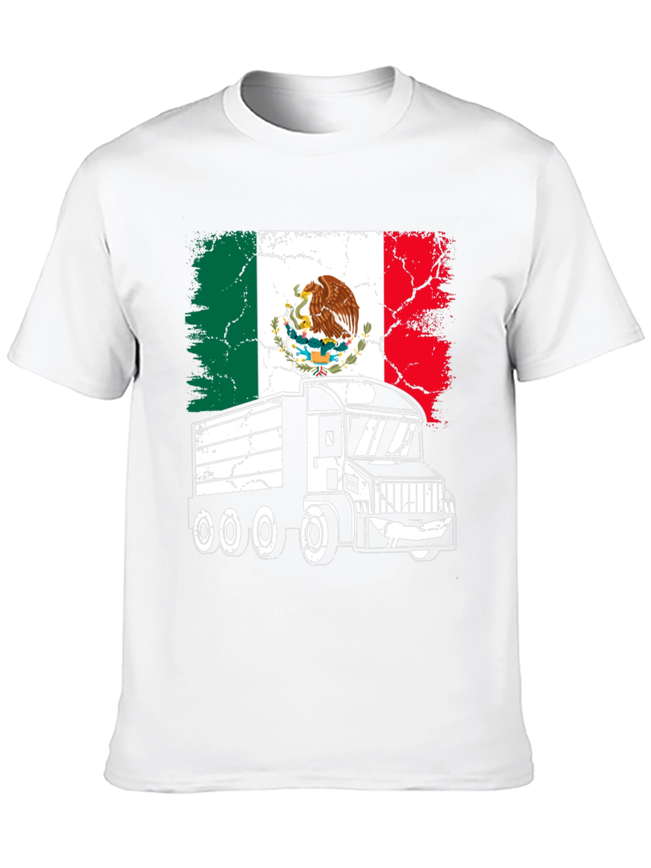 Mexican Flag Trucker T-Shirt - Black Graphic Tee