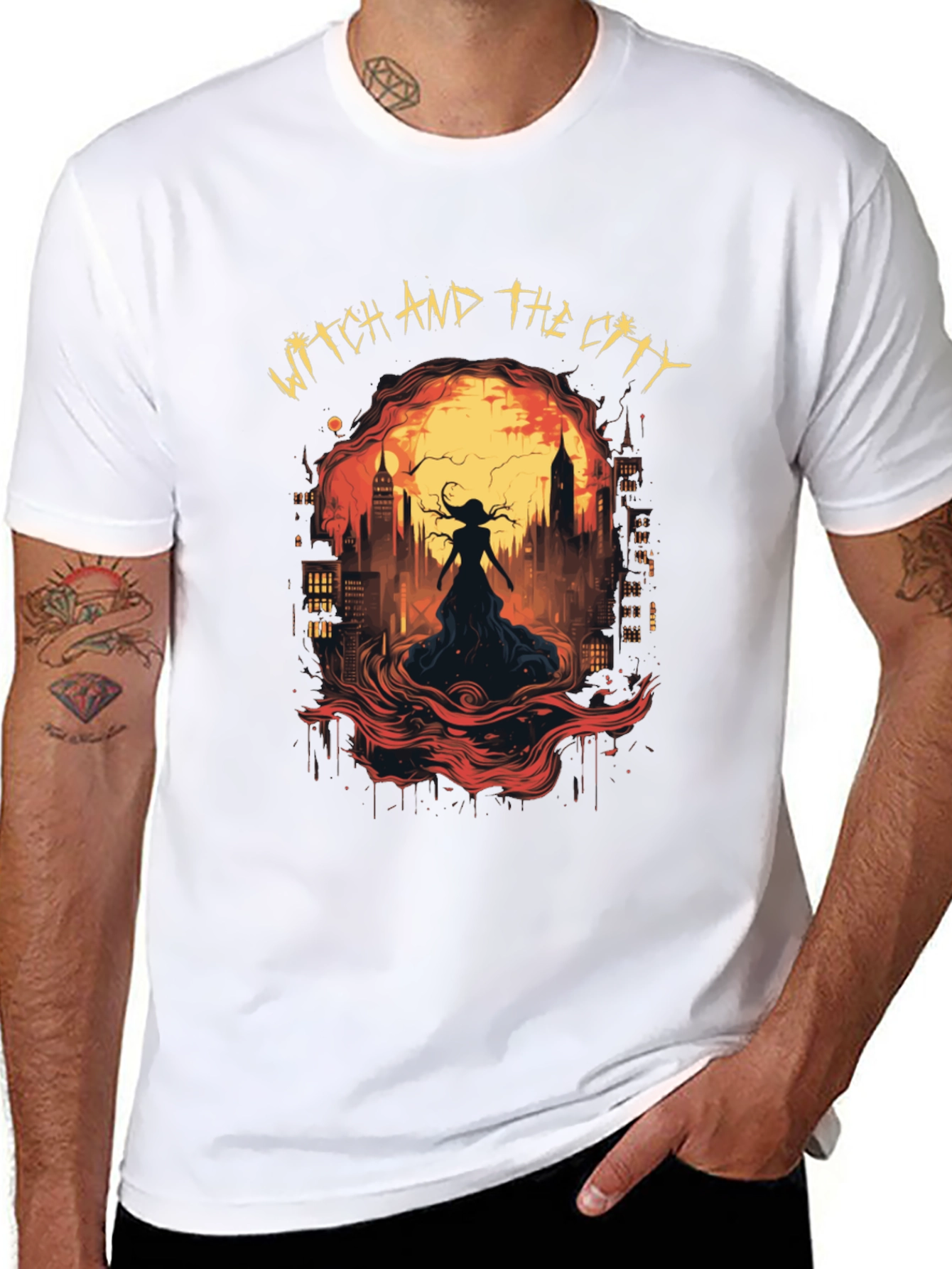 Witch and The City Black Graphic Tee