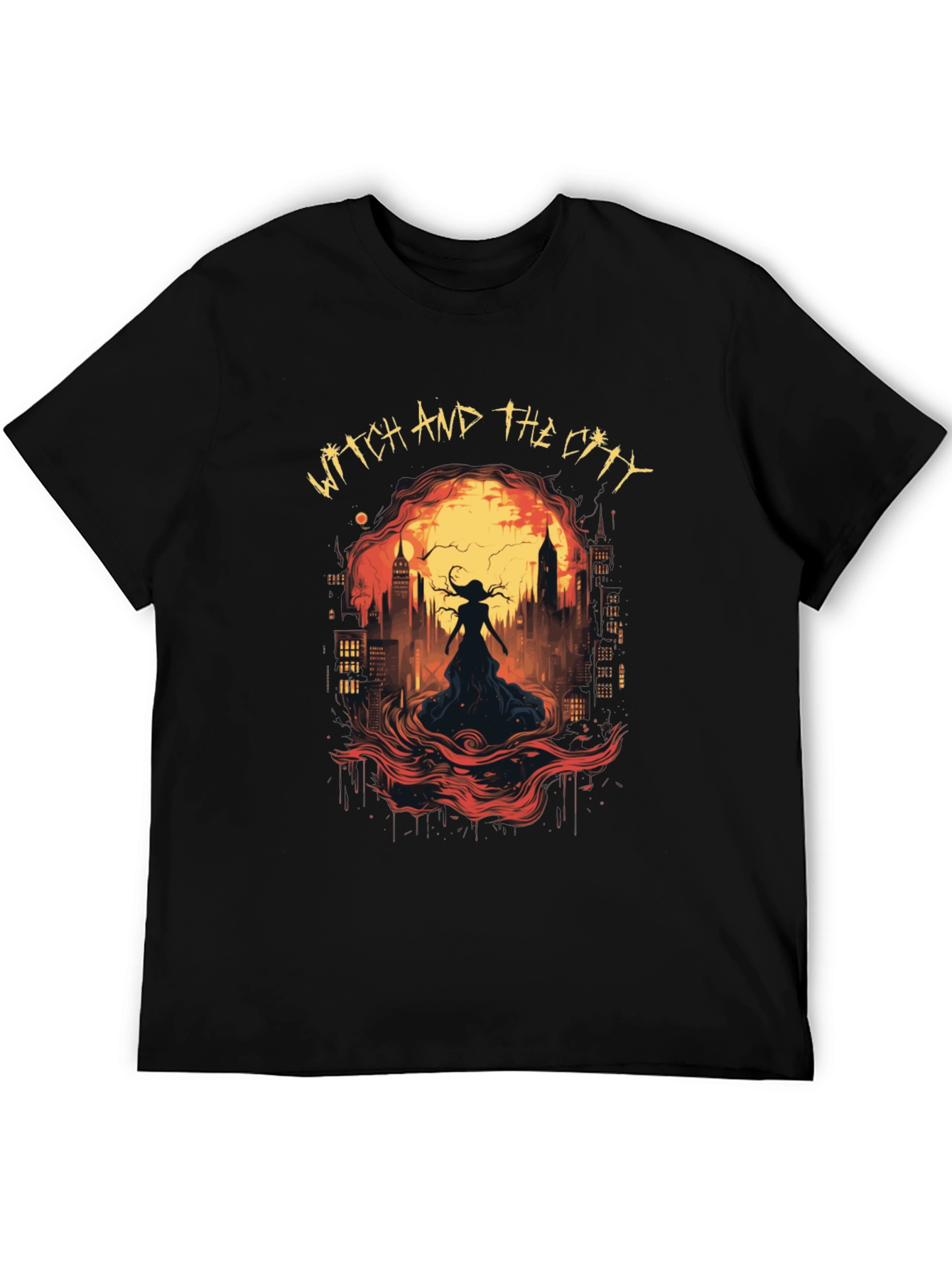 Witch and The City Black Graphic Tee
