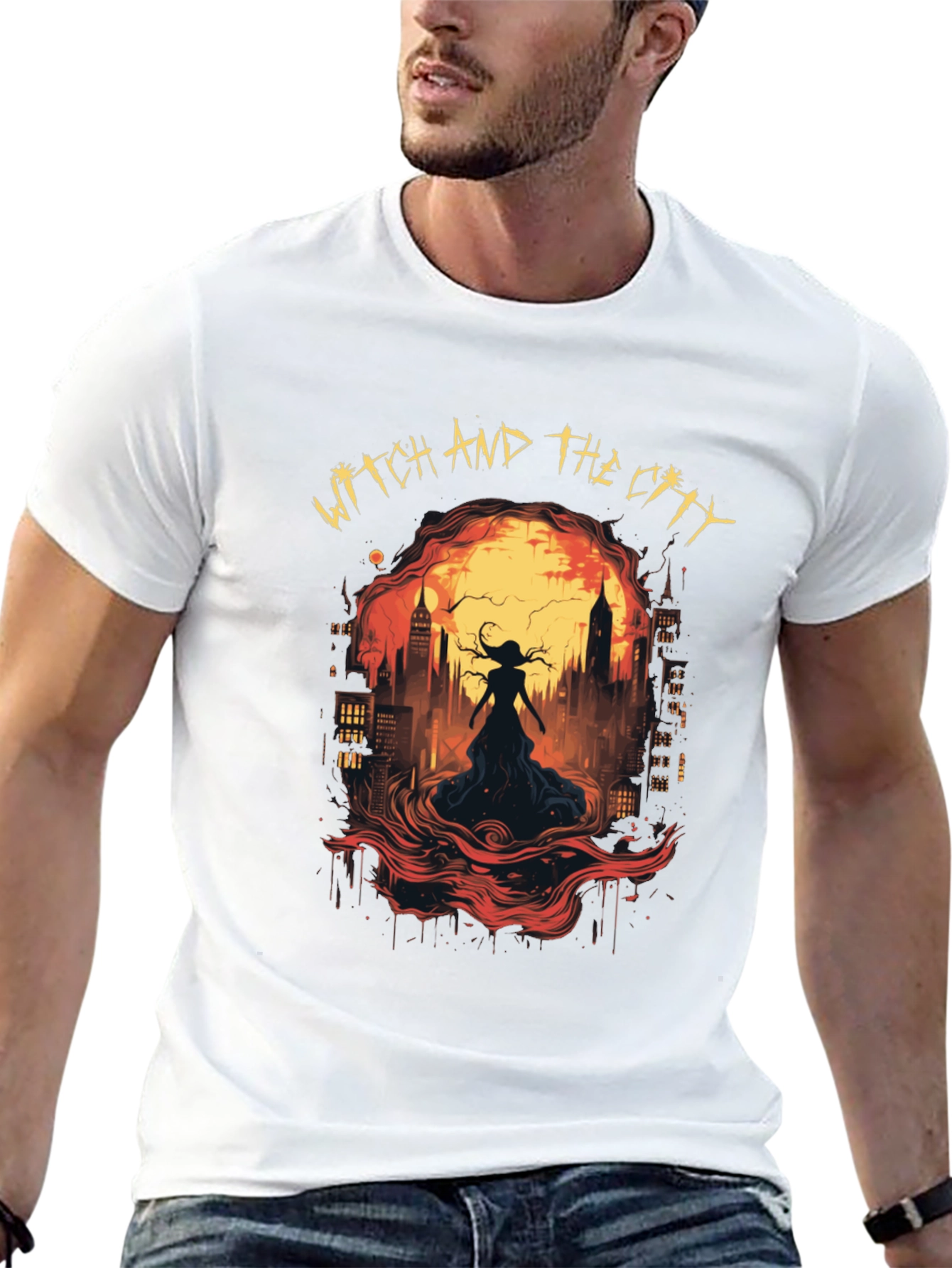 Witch and The City Black Graphic Tee
