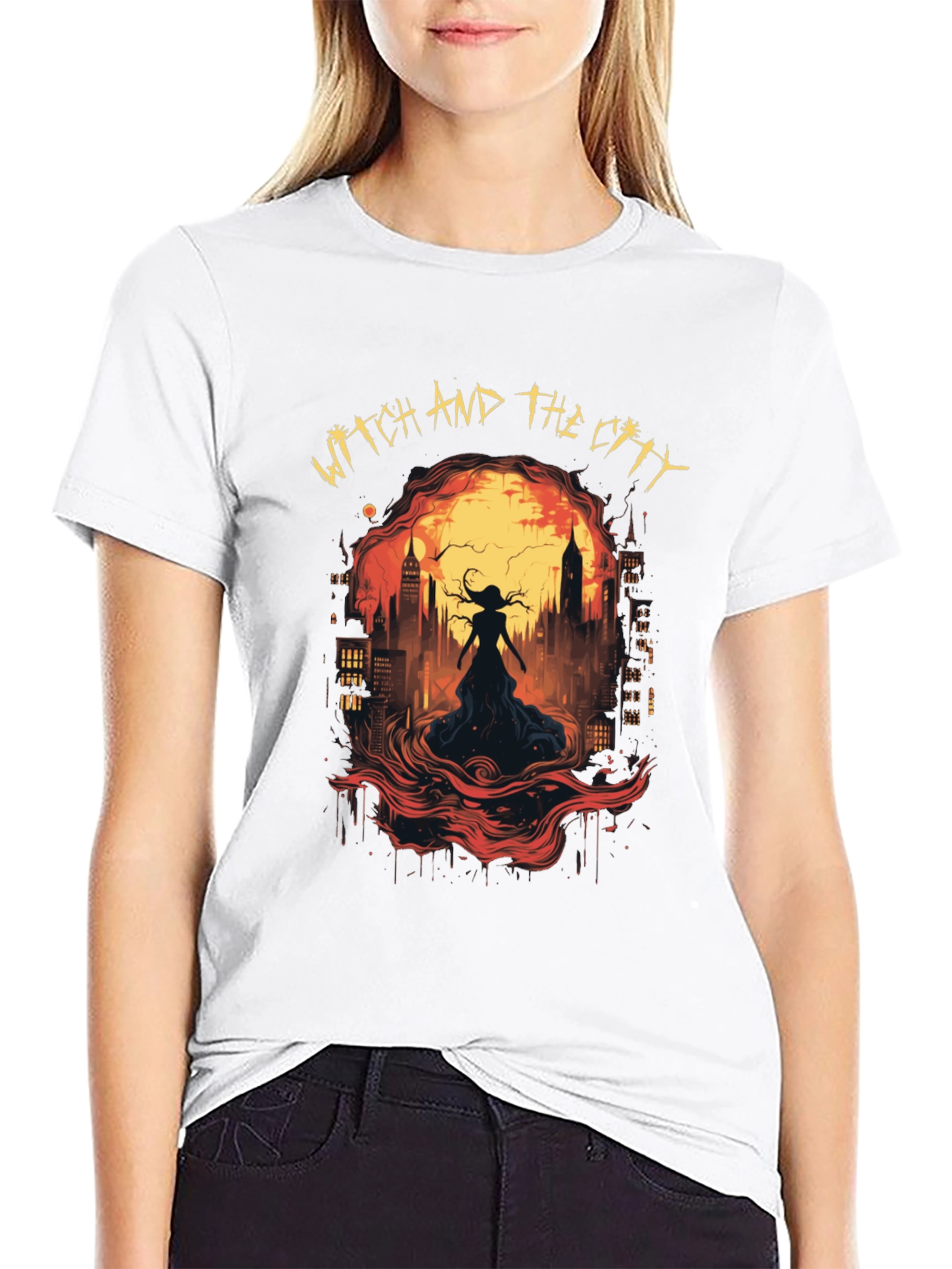 Witch and The City Black Graphic Tee