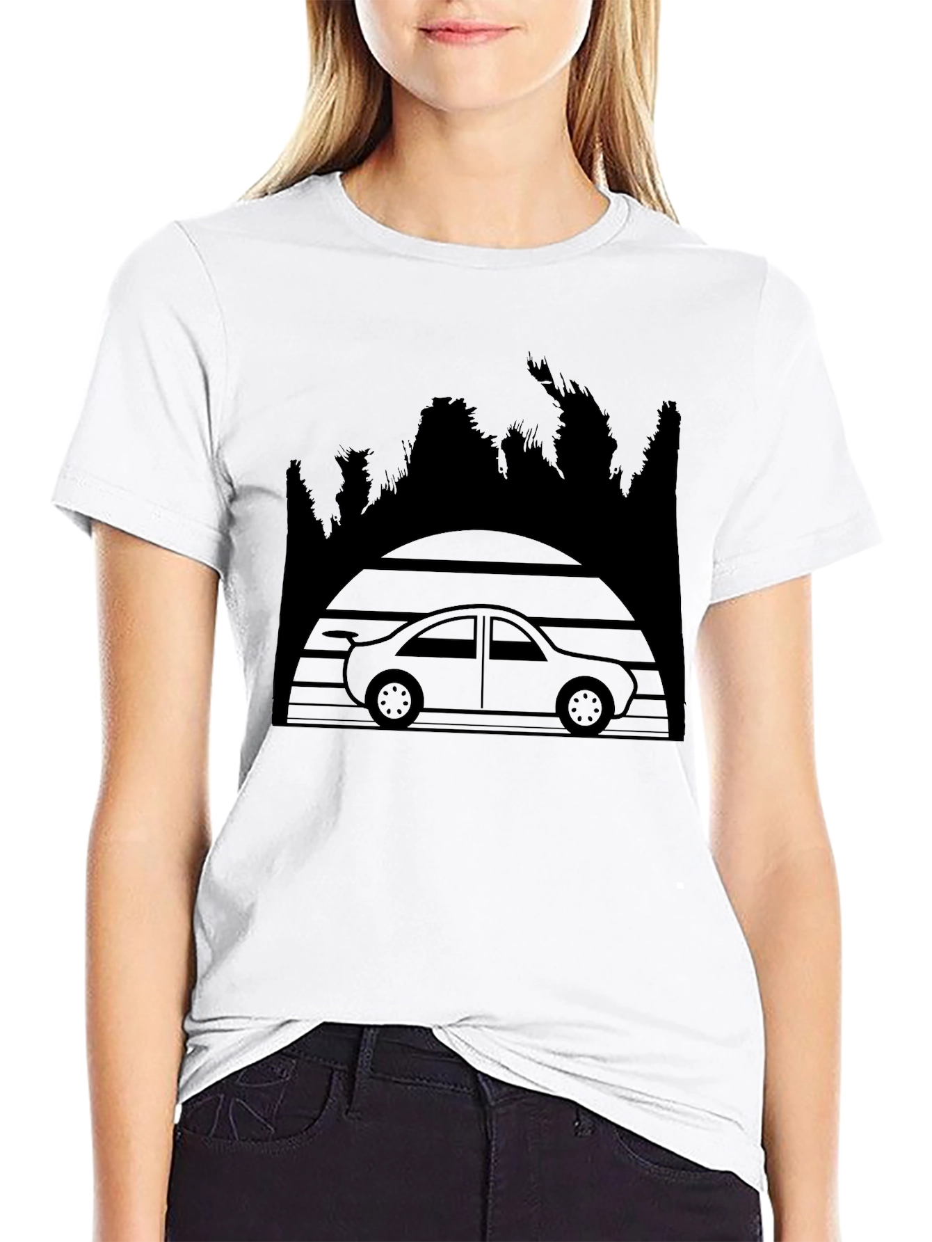 Retro Car T-Shirt - Classic Automotive Silhouette Design