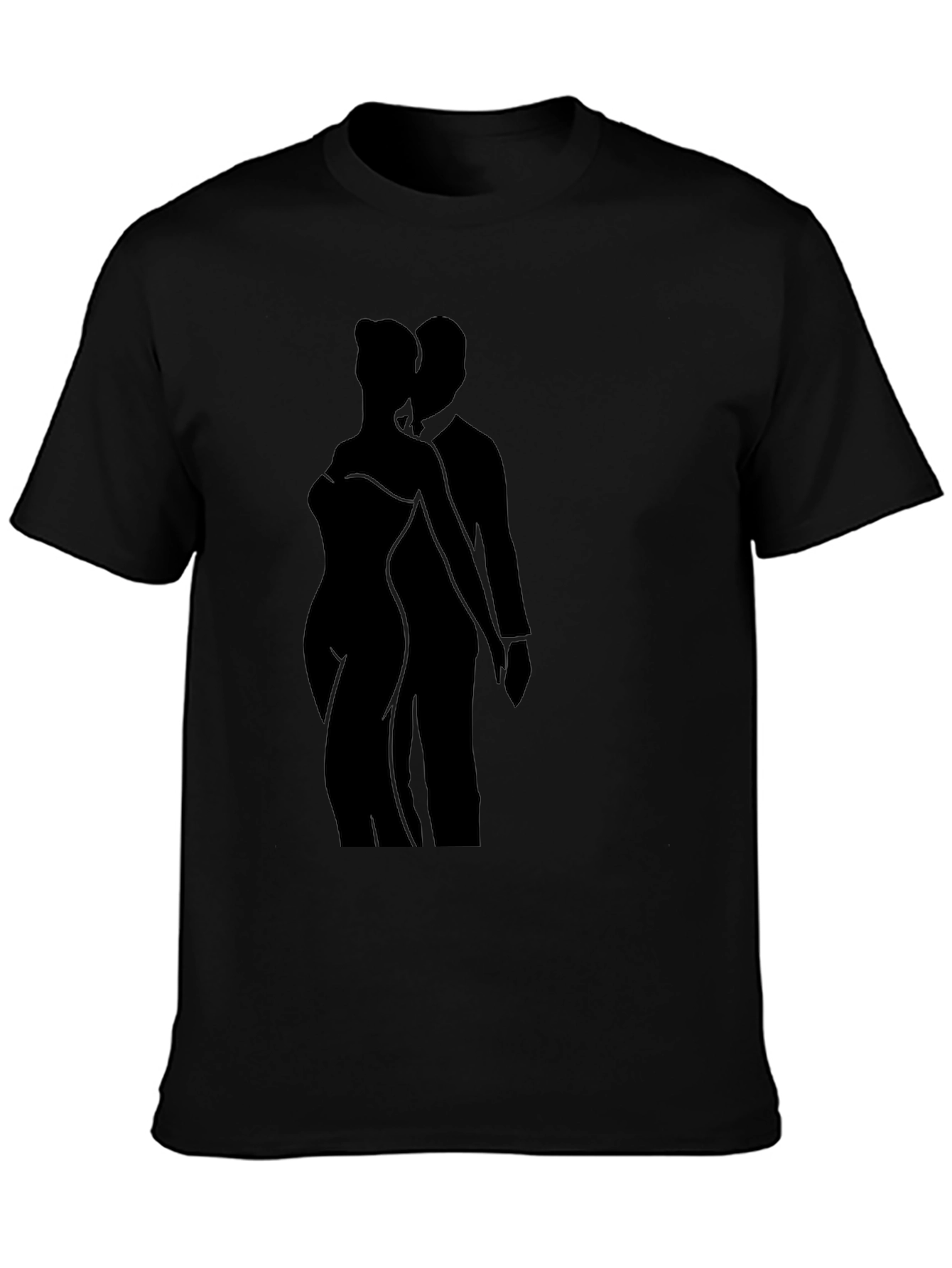 Silhouette Couple Graphic Black T-Shirt