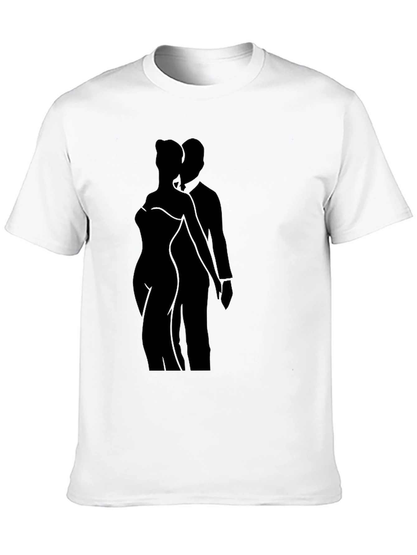 Silhouette Couple Graphic Black T-Shirt