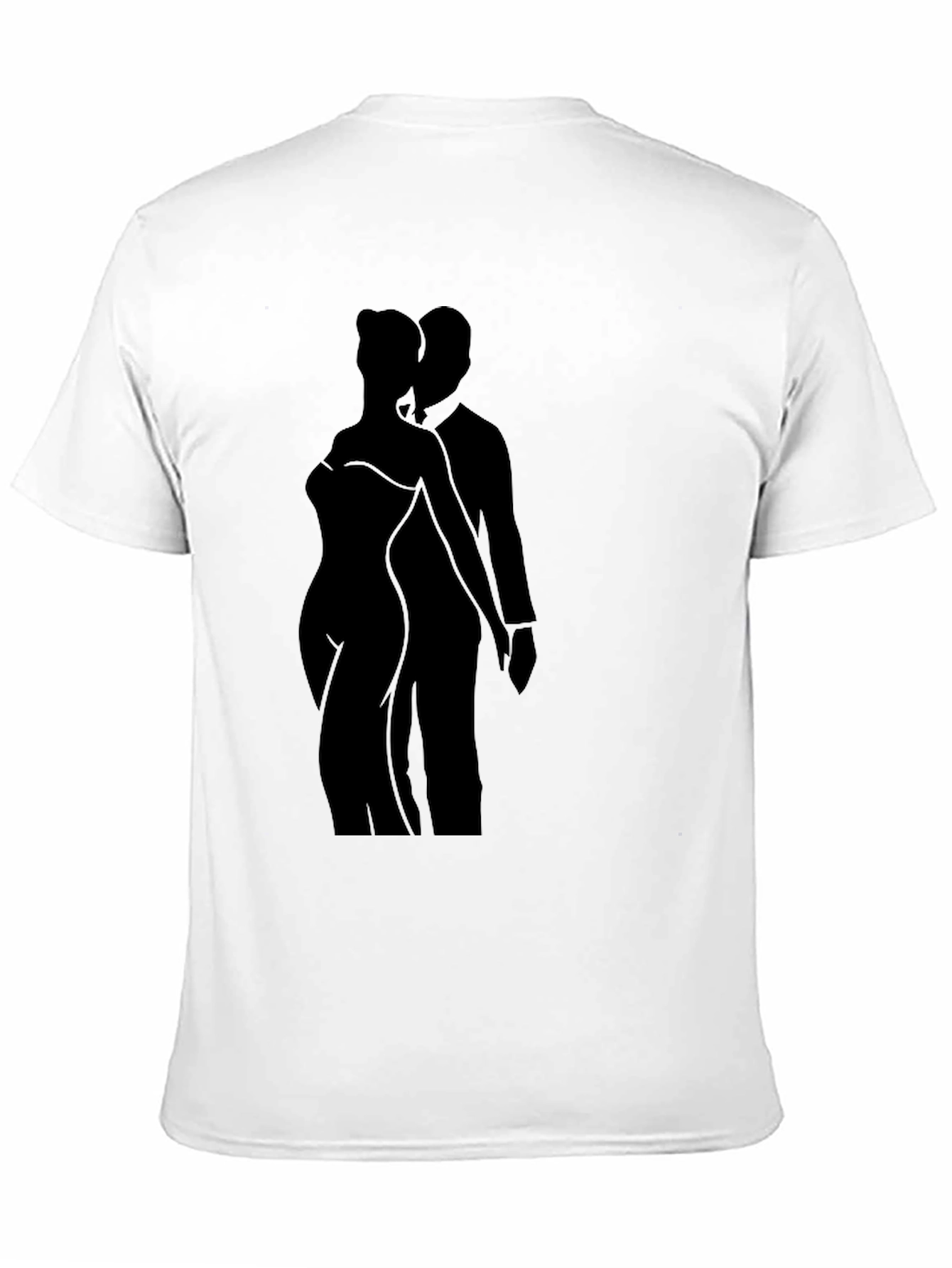 Silhouette Couple Graphic Black T-Shirt