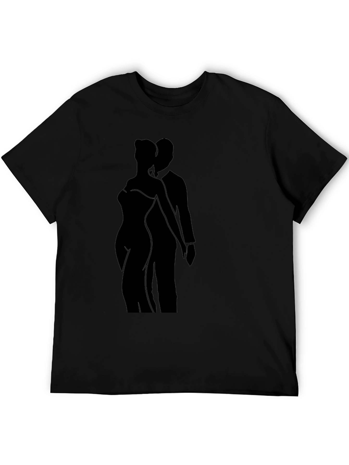 Silhouette Couple Graphic Black T-Shirt