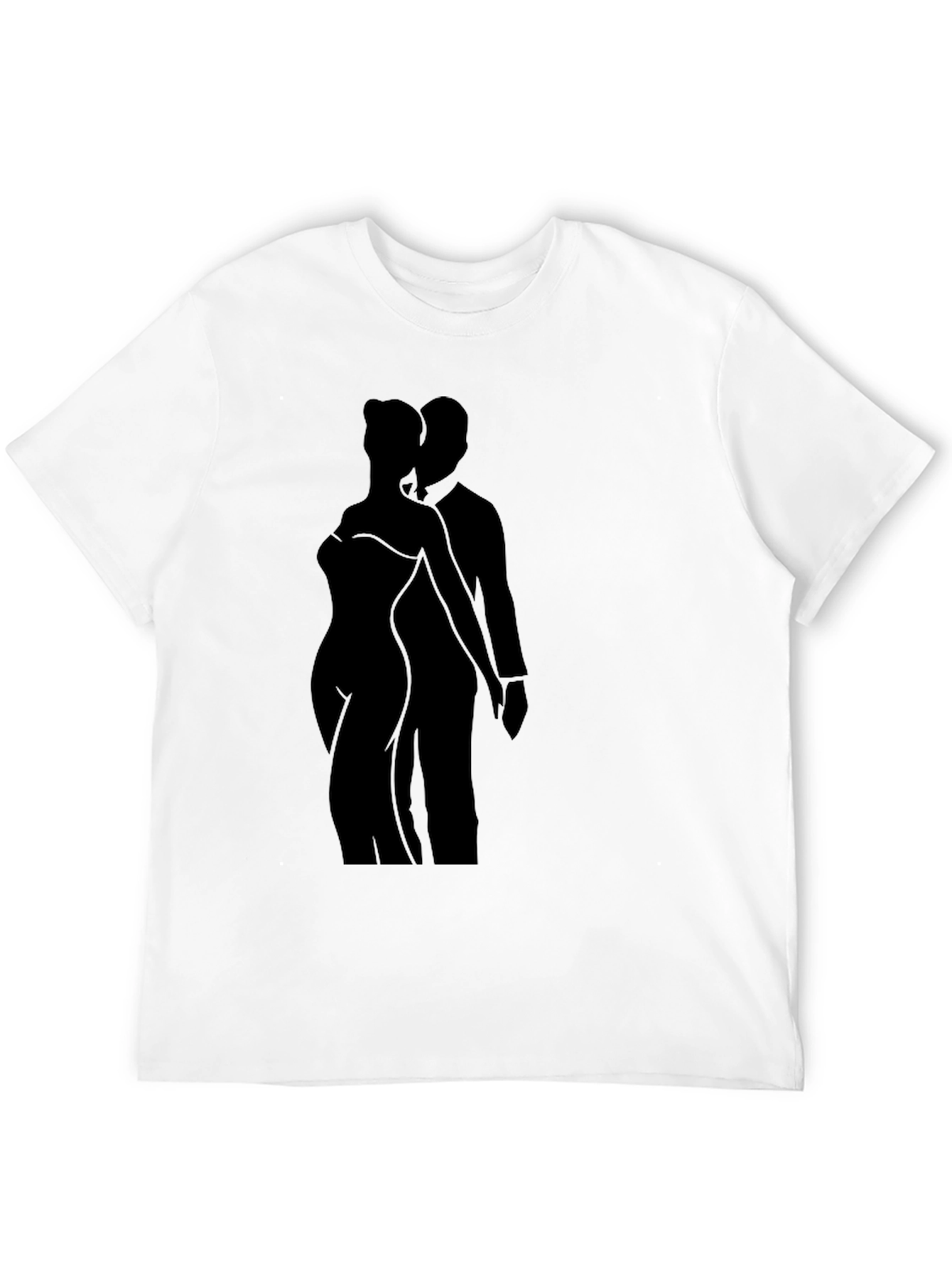 Silhouette Couple Graphic Black T-Shirt