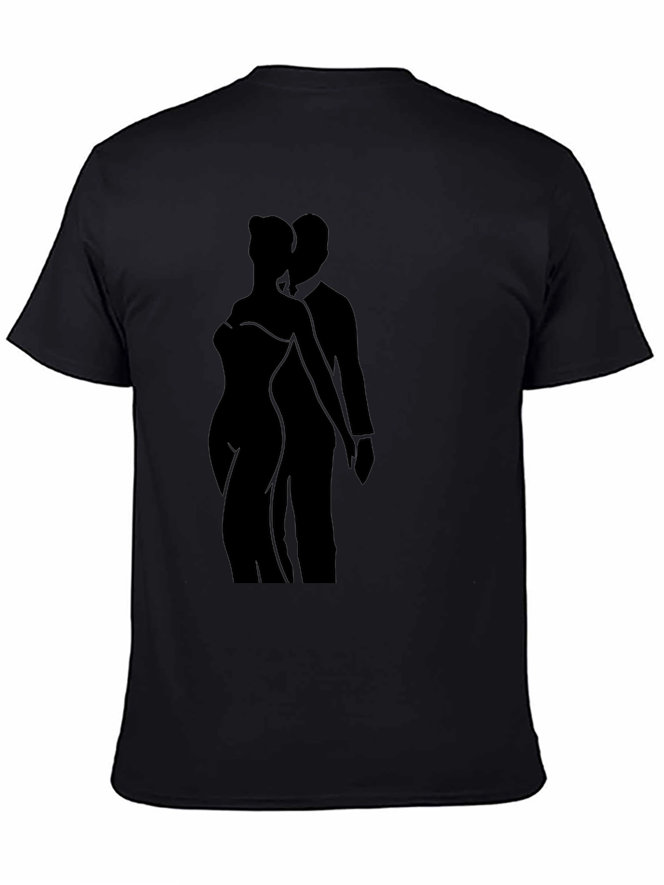 Silhouette Couple Graphic Black T-Shirt