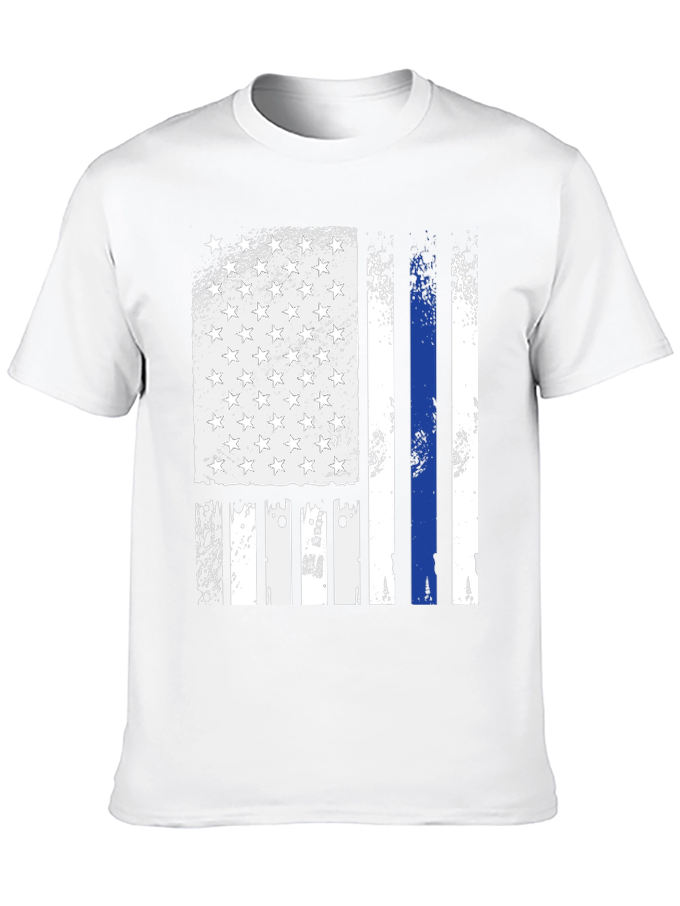 Thin Blue Line American Flag Graphic T-Shirt
