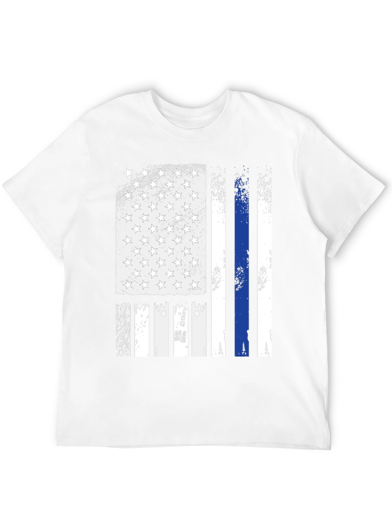 Thin Blue Line American Flag Graphic T-Shirt