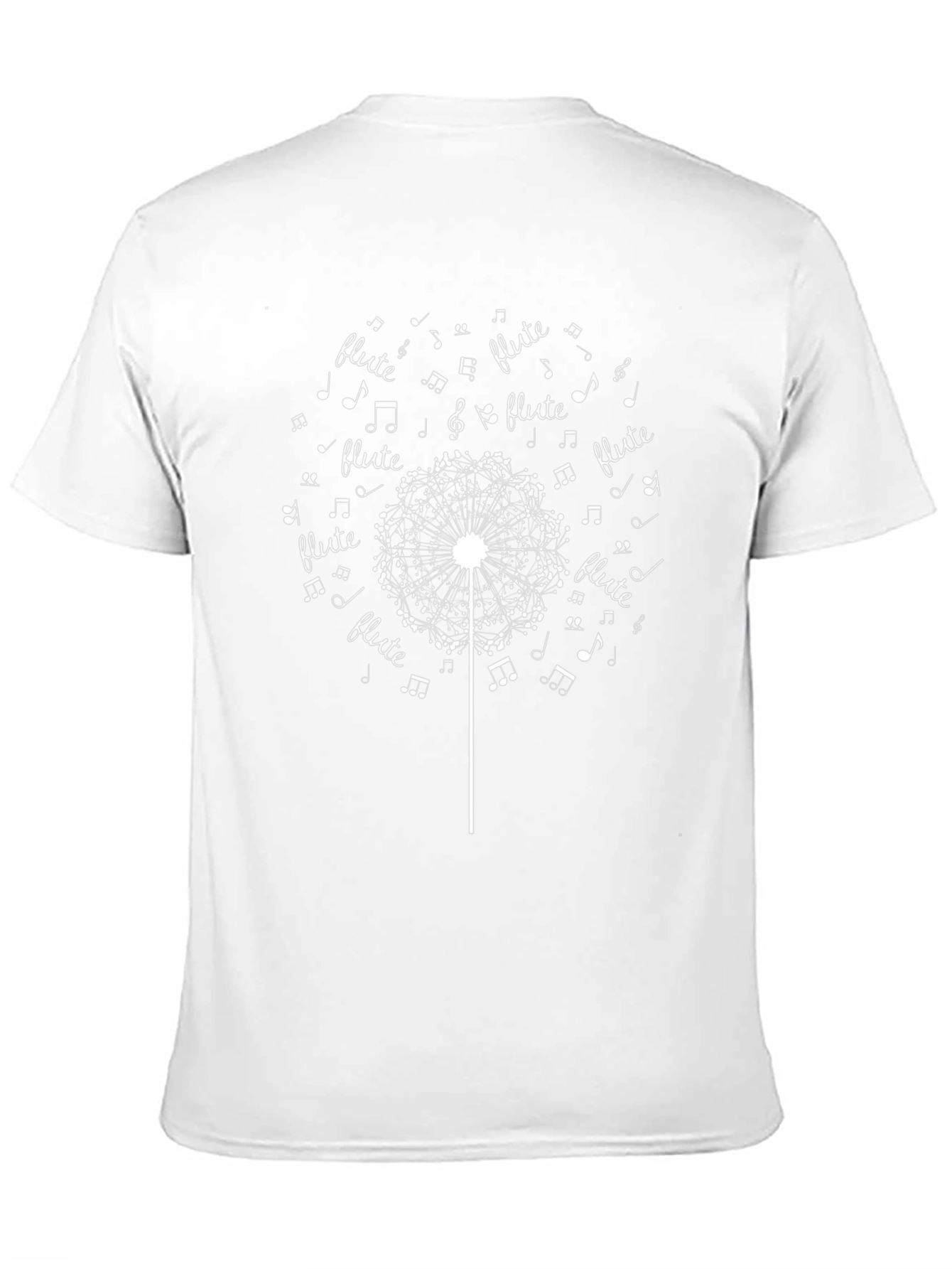 Flute Music Dandelion Black T-Shirt