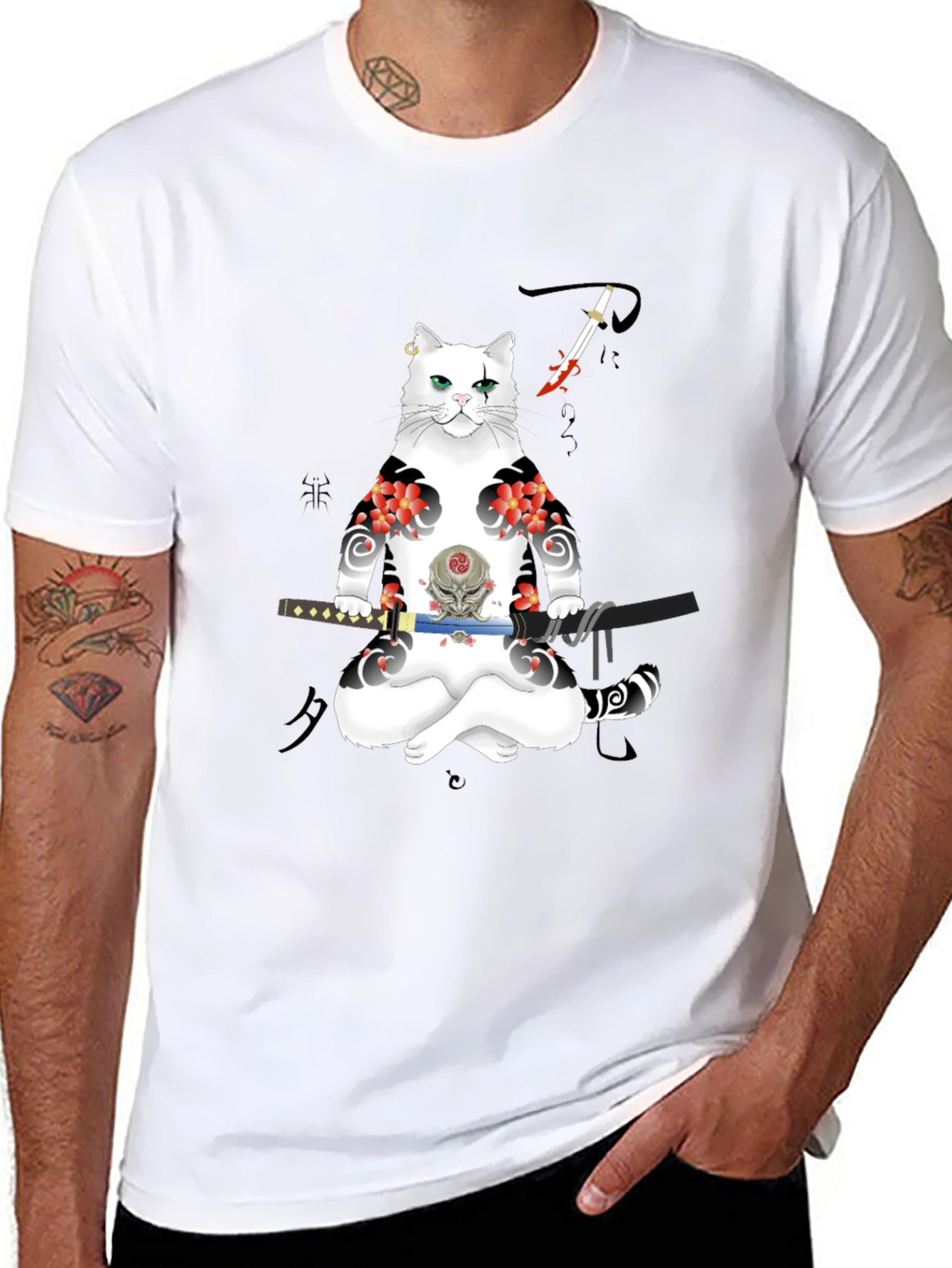 Samurai Cat T-Shirt: Unique Graphic Tee