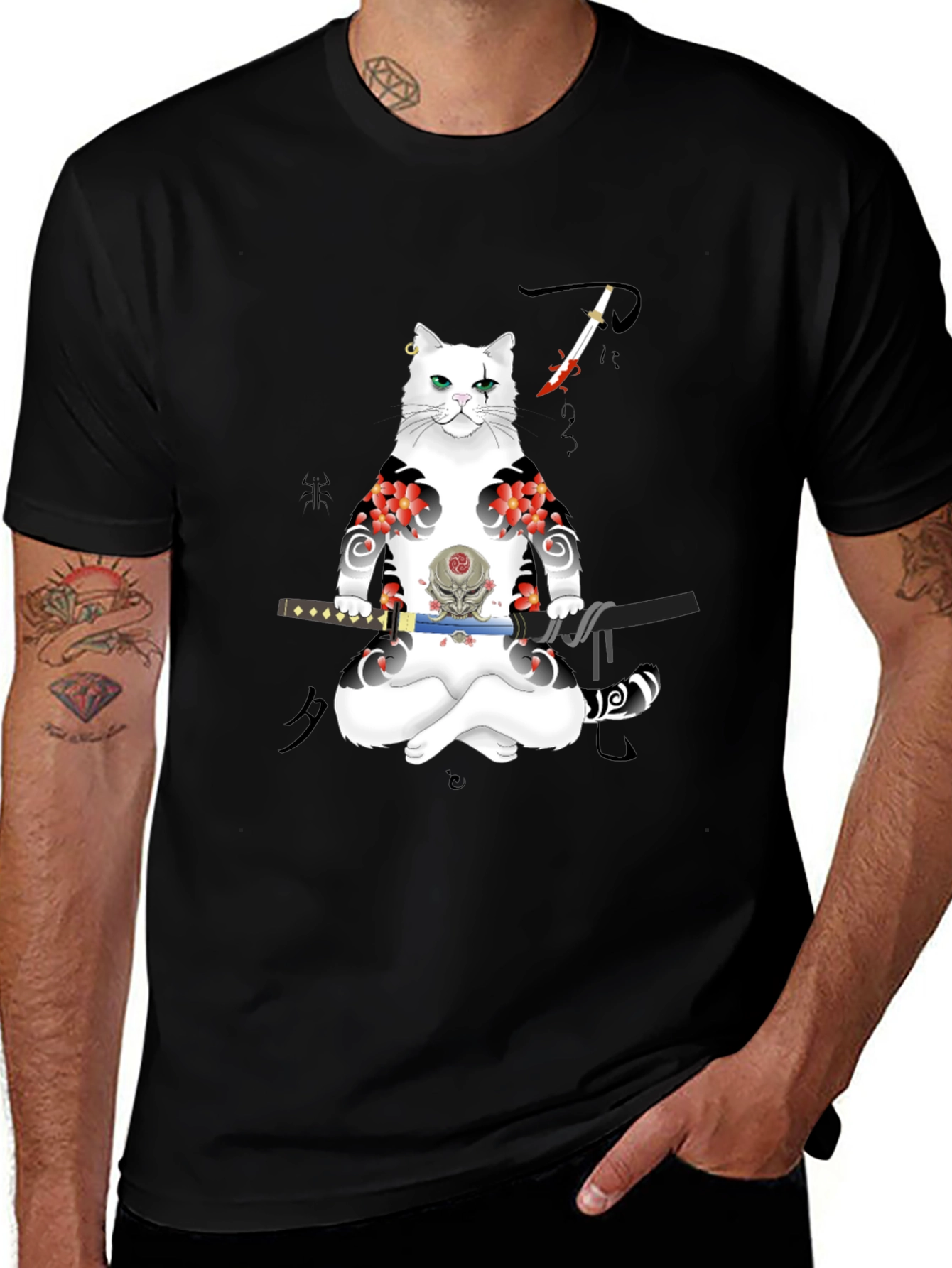 Samurai Cat T-Shirt: Unique Graphic Tee