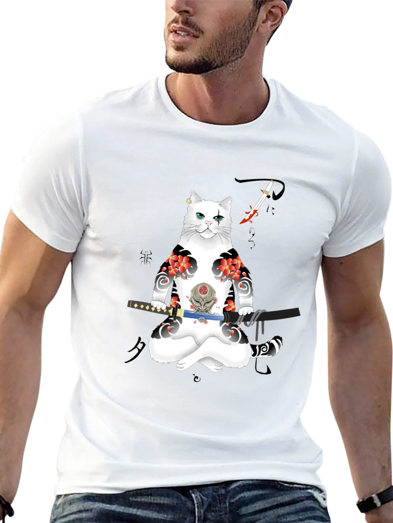 Samurai Cat T-Shirt: Unique Graphic Tee