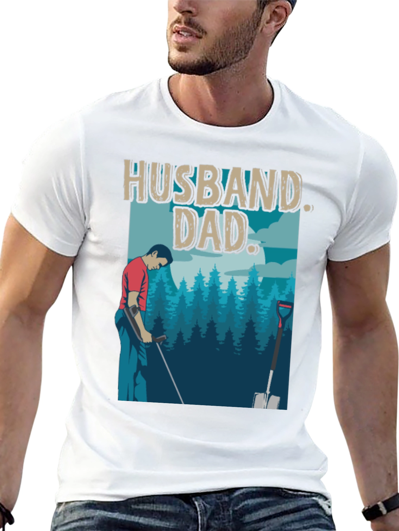 Husband Dad T-Shirt - Metal Detecting Gift