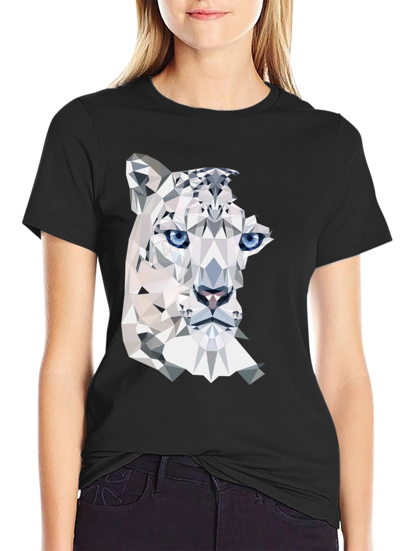 Geometric Snow Leopard Graphic Tee