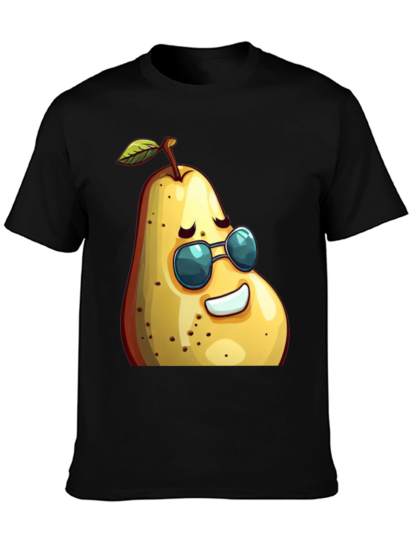 Cool Pear Graphic Tee - Unisex Black T-Shirt