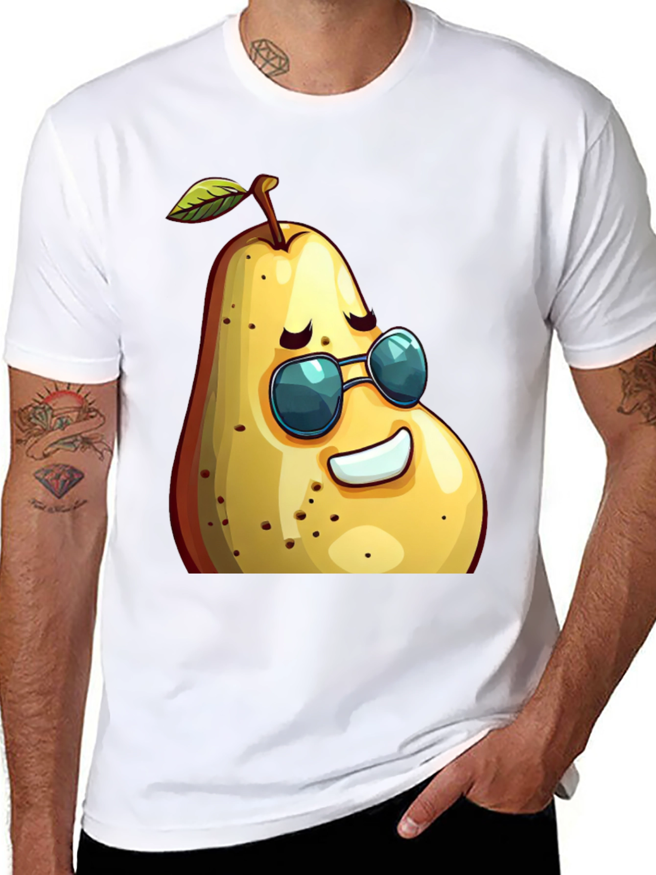 Cool Pear Graphic Tee - Unisex Black T-Shirt