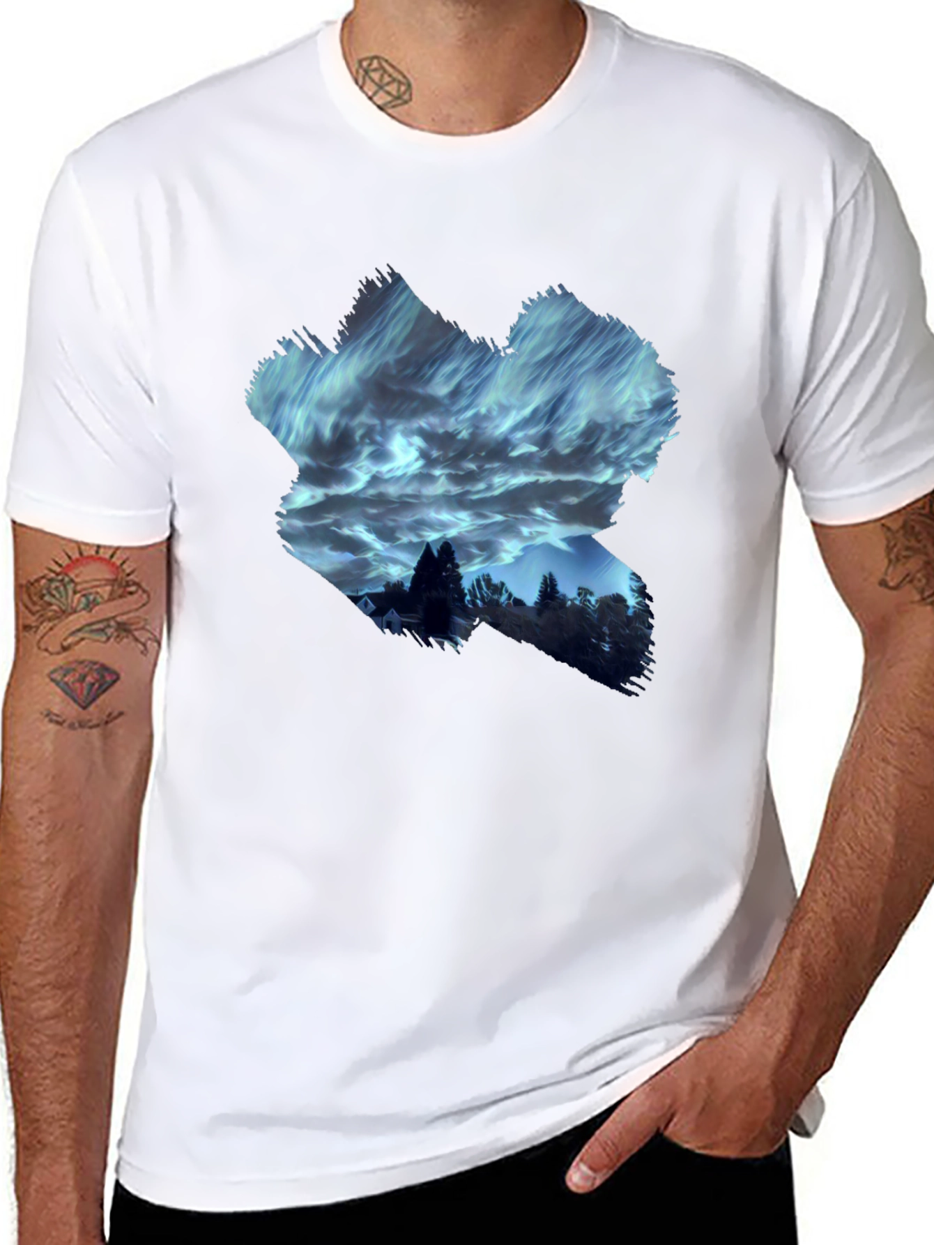 Aurora Night Sky T-Shirt - Unique Graphic Tee