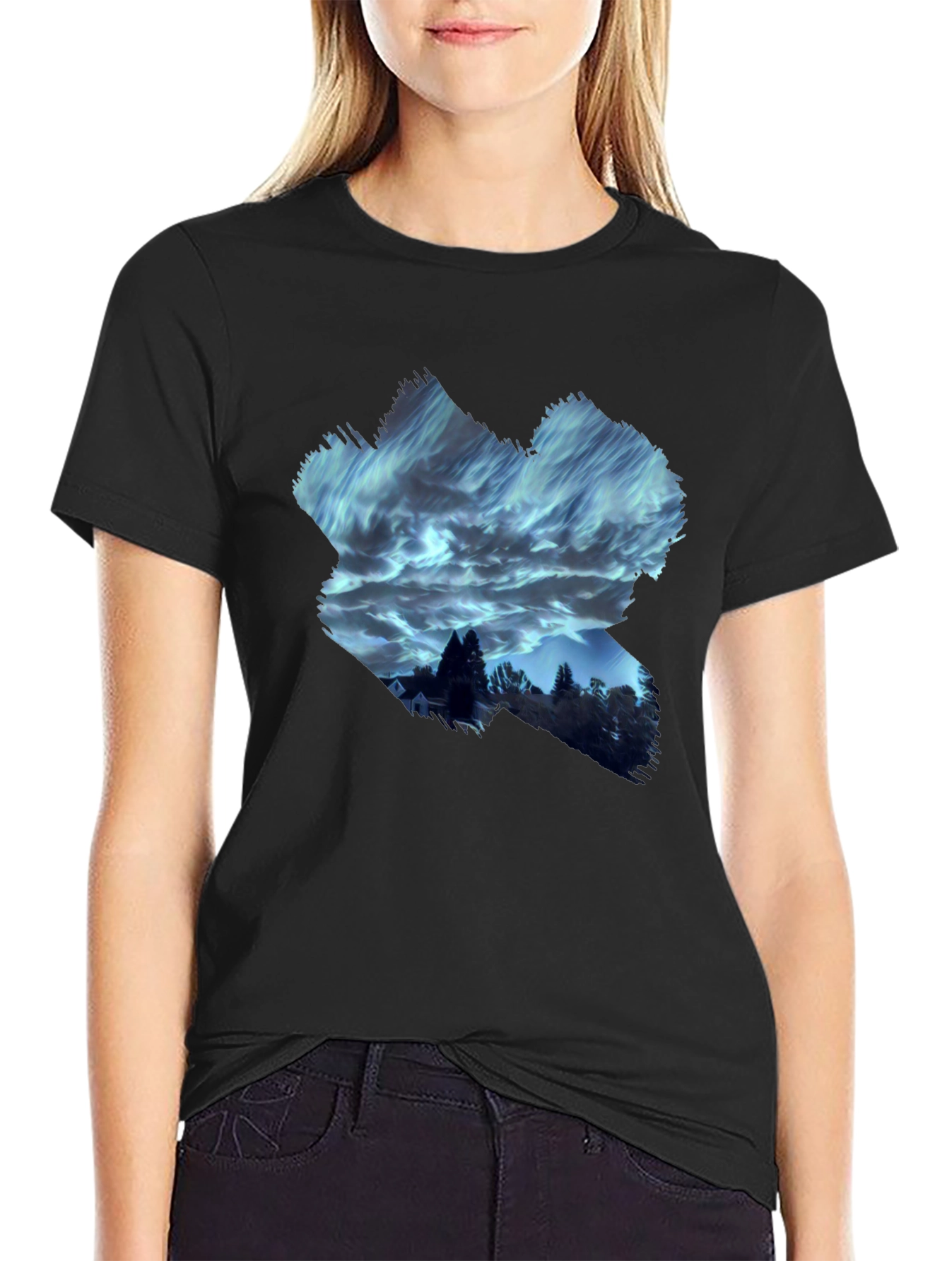Aurora Night Sky T-Shirt - Unique Graphic Tee