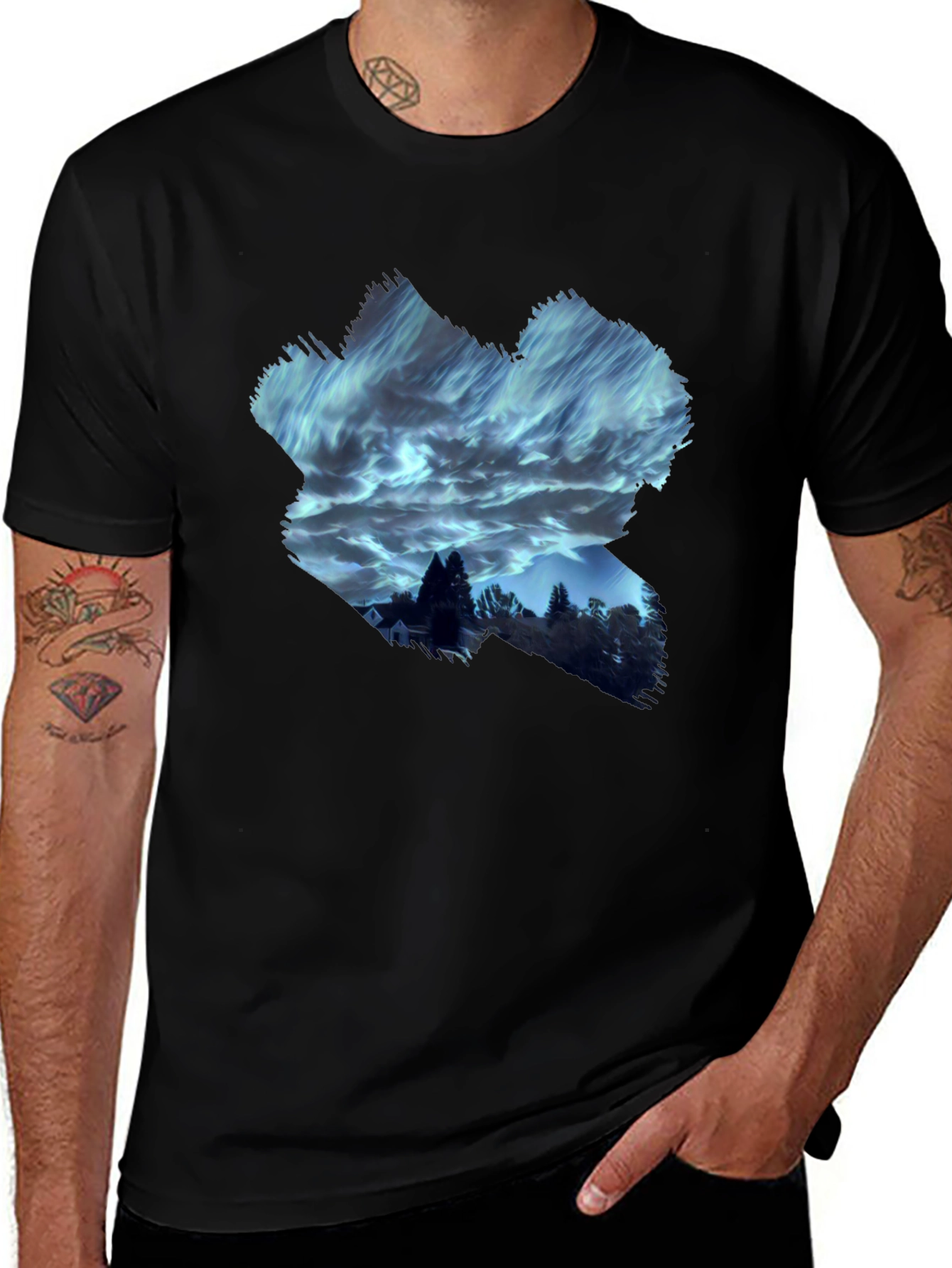 Aurora Night Sky T-Shirt - Unique Graphic Tee