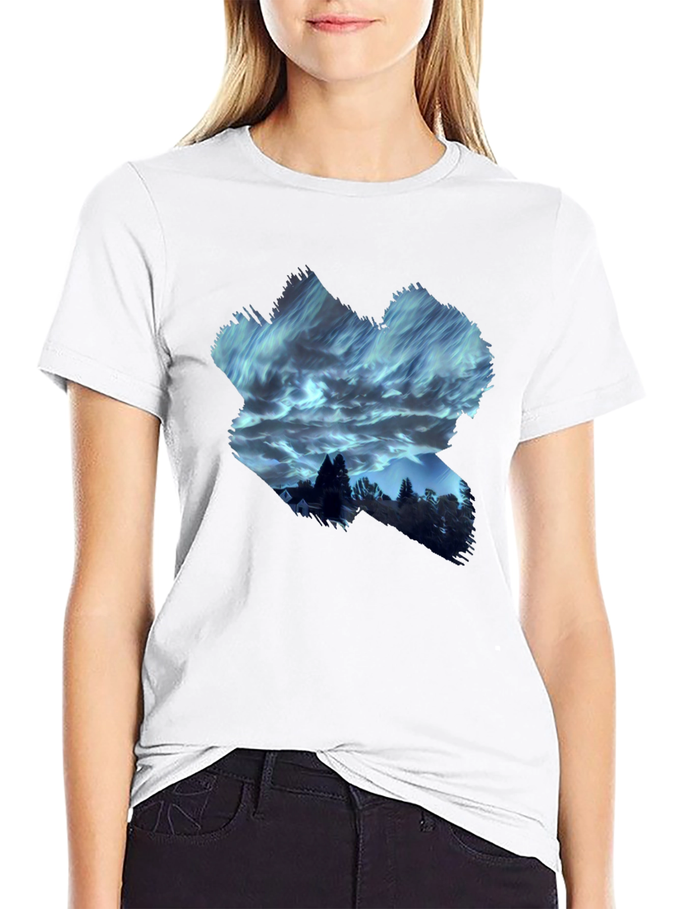 Aurora Night Sky T-Shirt - Unique Graphic Tee
