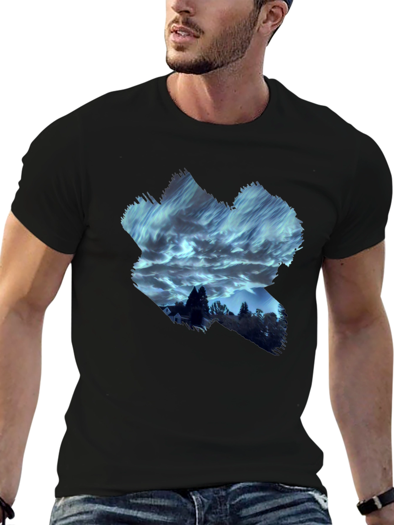 Aurora Night Sky T-Shirt - Unique Graphic Tee