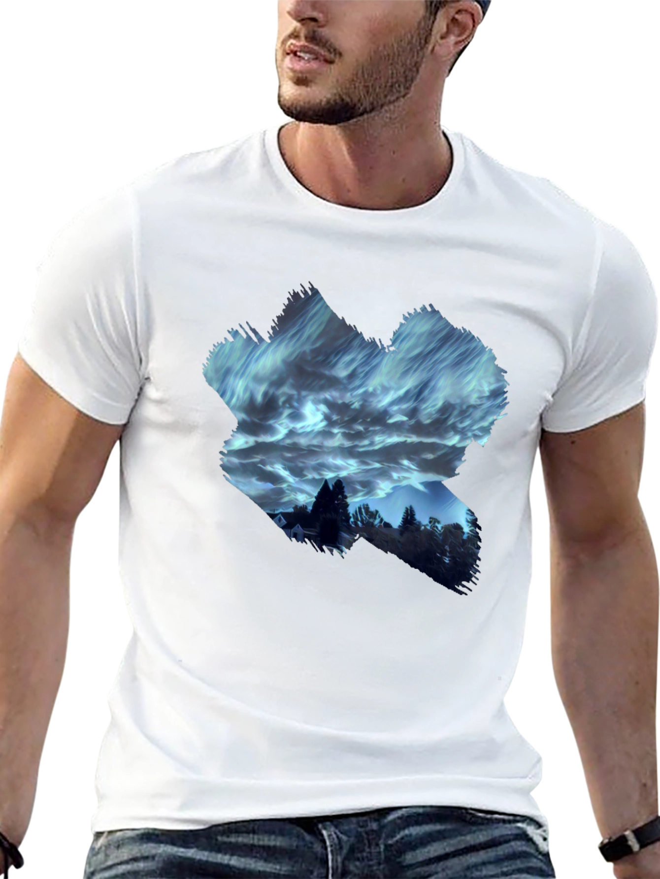 Aurora Night Sky T-Shirt - Unique Graphic Tee
