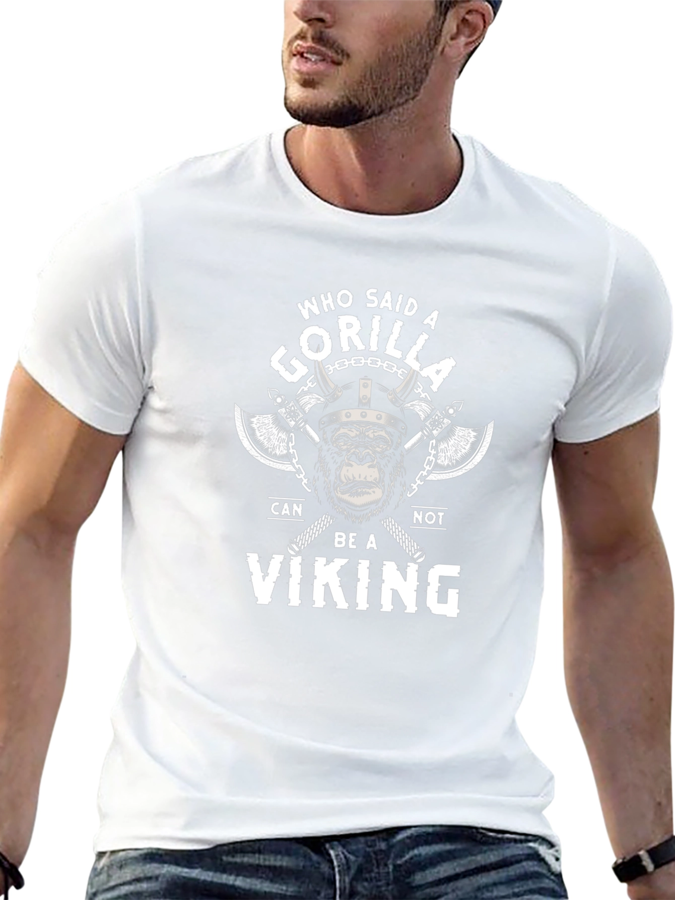 Gorilla Viking T-Shirt - Funny Graphic Tee